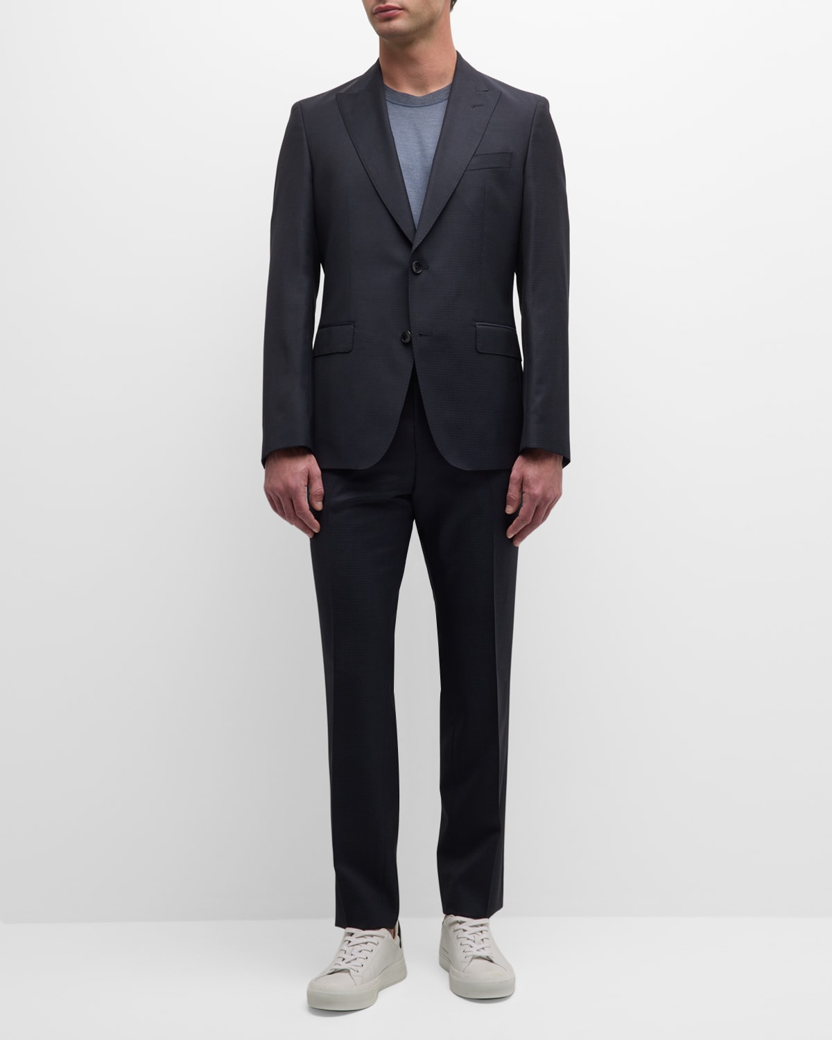 Hugo Boss Slim-fit Two-piece Suit In Virgin Wool In Dark Blue