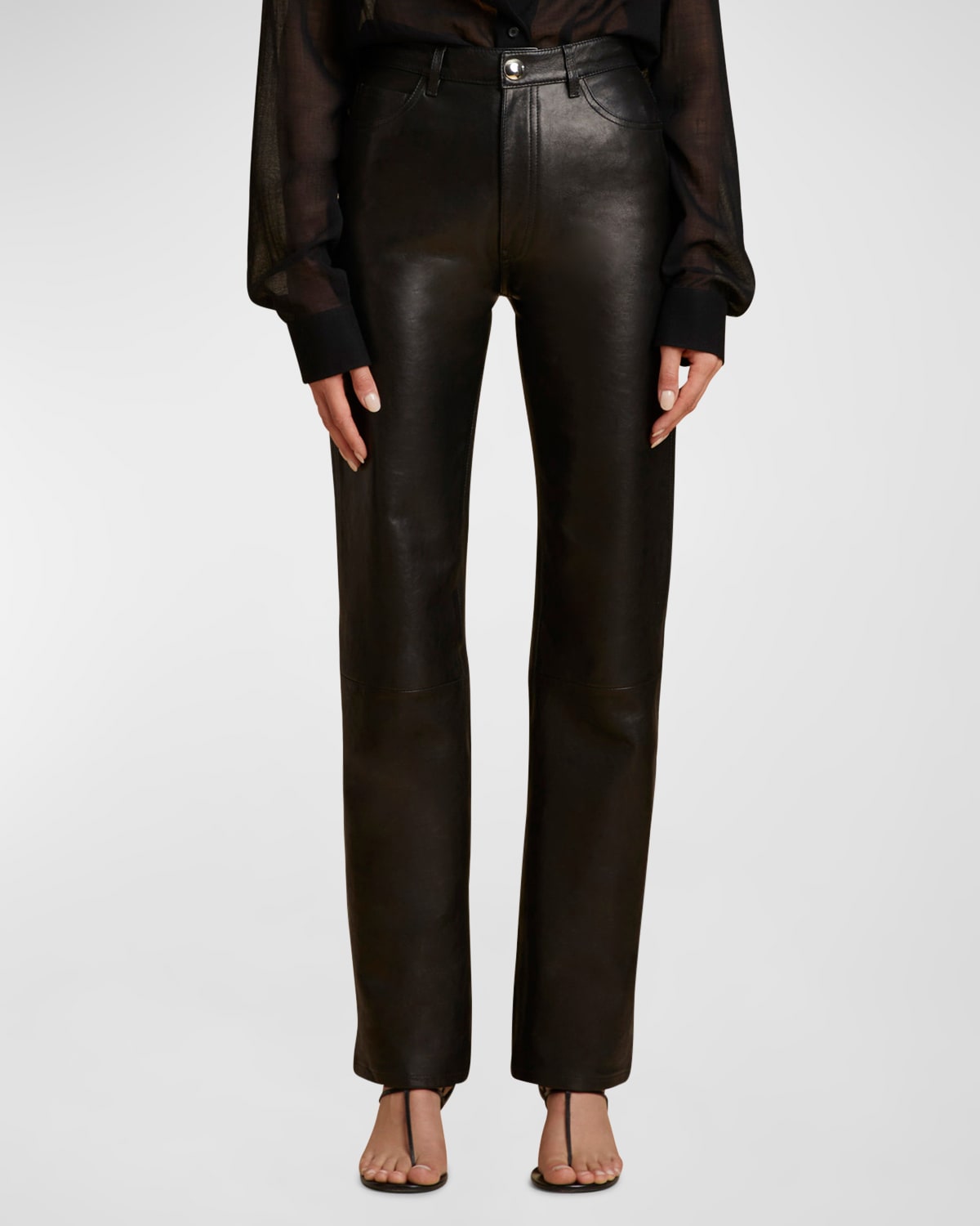 KHAITE The Danielle Leather Trousers - Farfetch