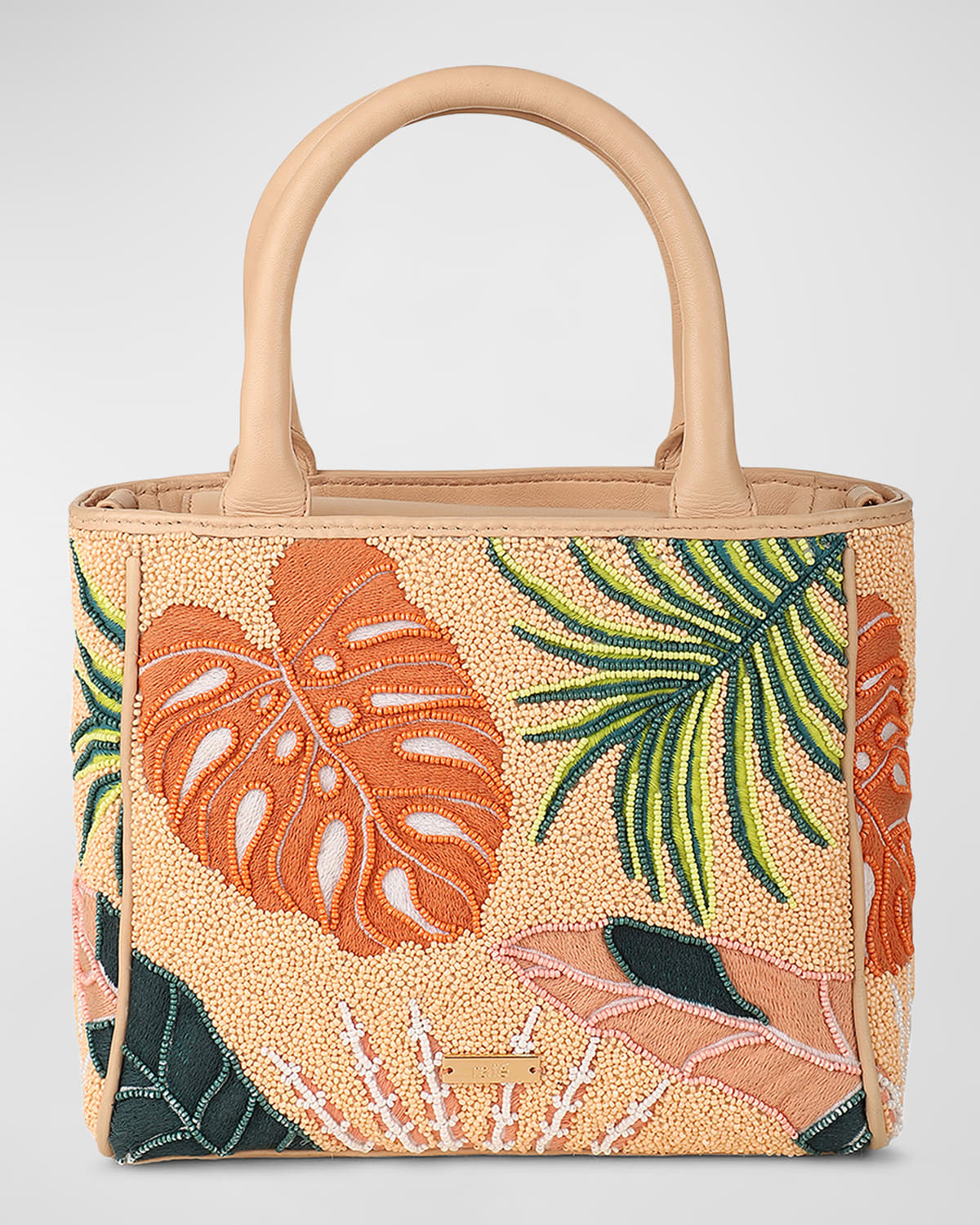 Rafe Tasha Plant Beaded Top-Handle Bag