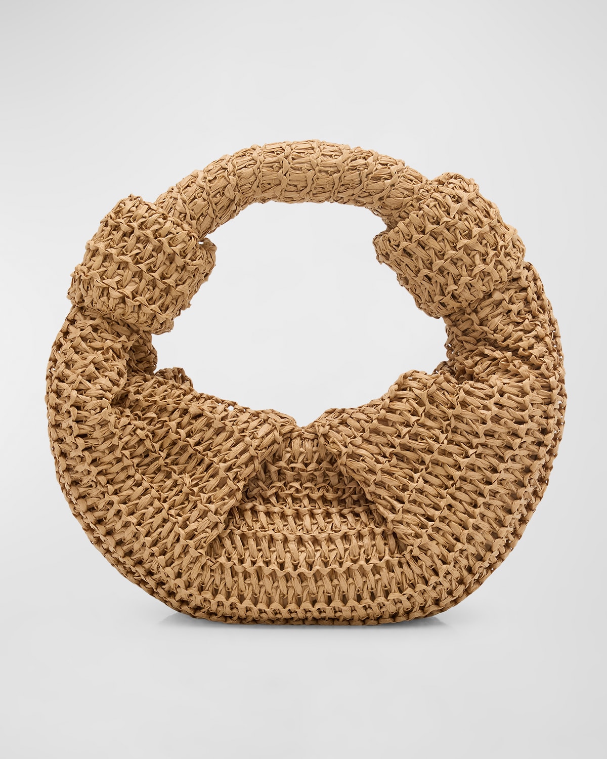 Simon Miller Lopsy Knot Straw Top-handle Bag In Natural