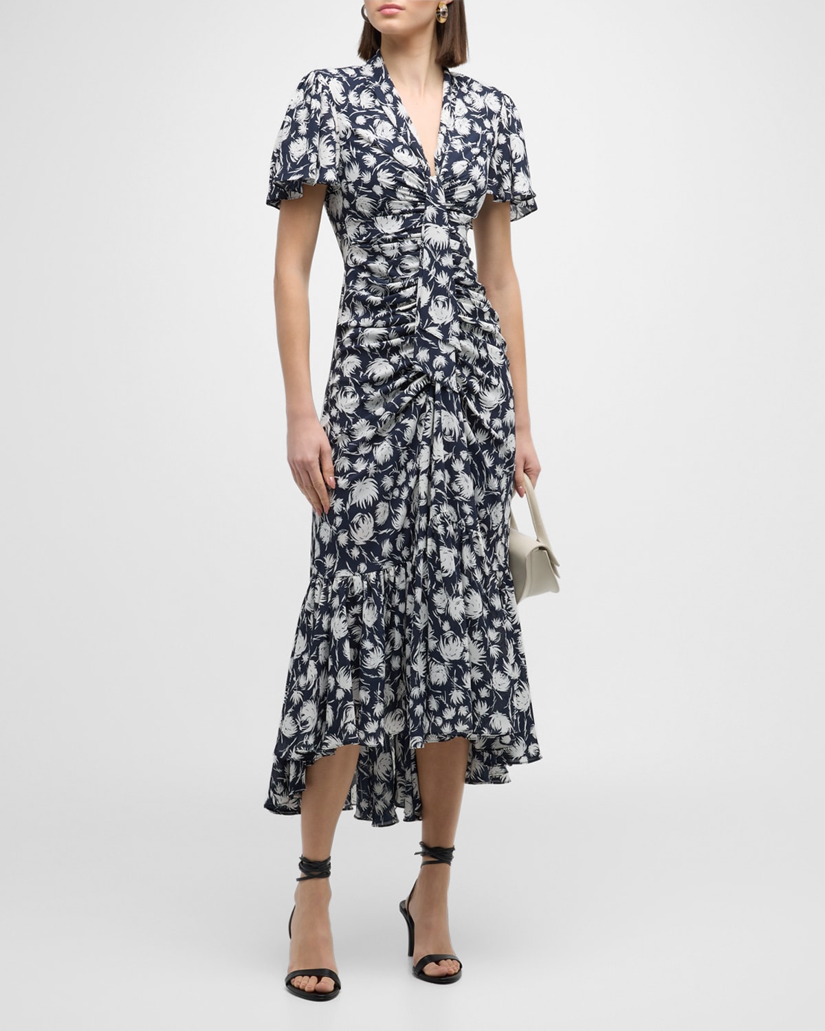 Peeta Graphic Floral-Print Midi Dress