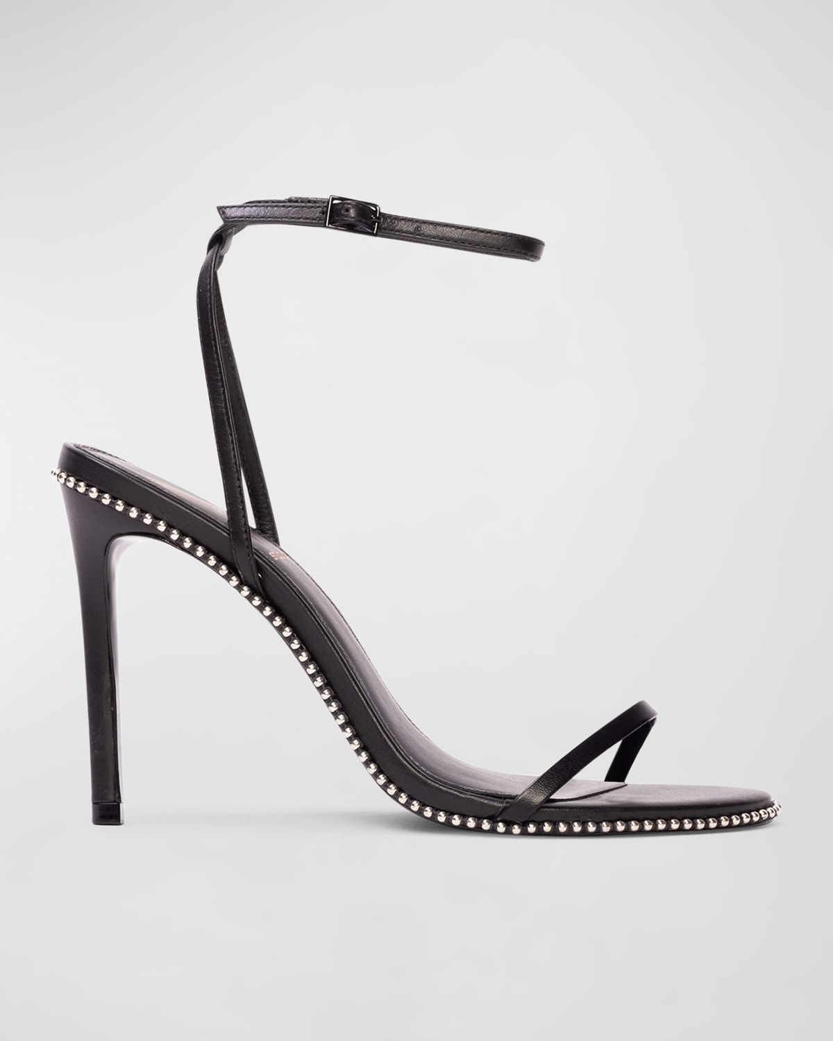 Shop Black Suede Studio Leather Stud Ankle-strap Sandals In Black