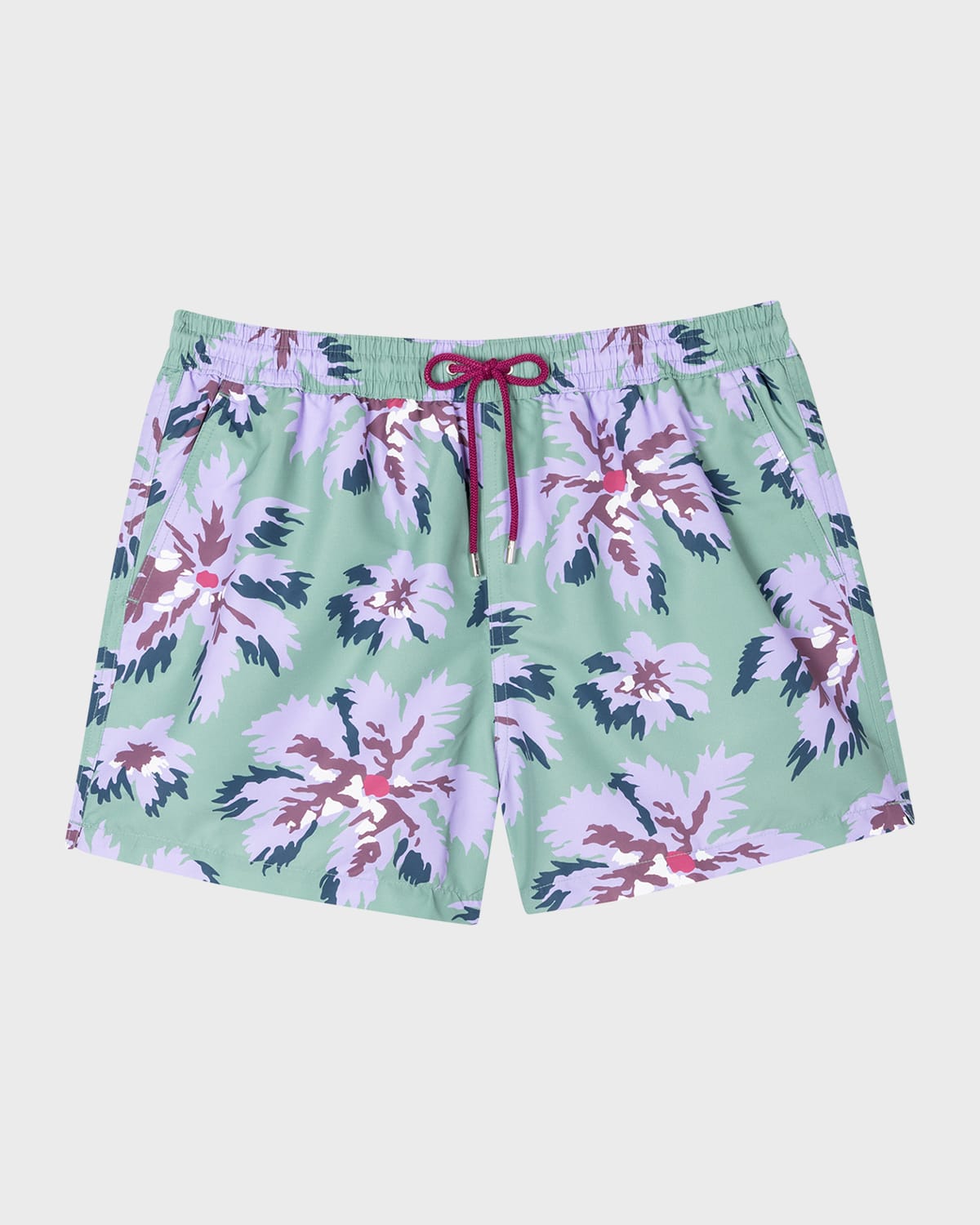 Shop Paul Smith Men's Palm Burst Swim Shorts In Khaki