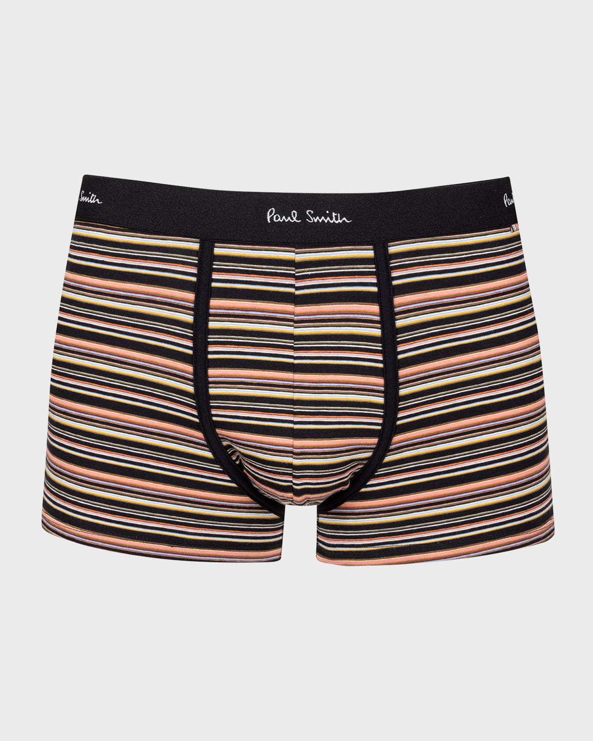 Paul Smith Men's Ben Stripe Cotton-stretch Trunks In Black