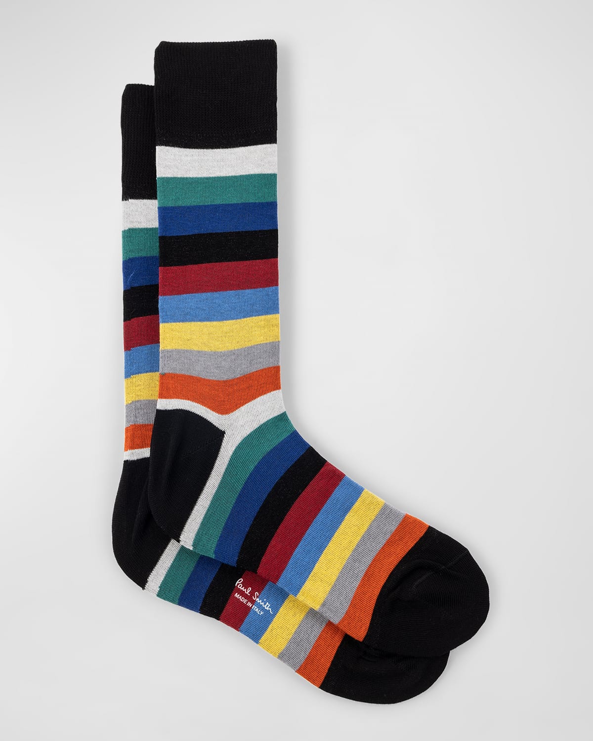 Shop Paul Smith Men's Floyd Stripe Crew Socks In Black