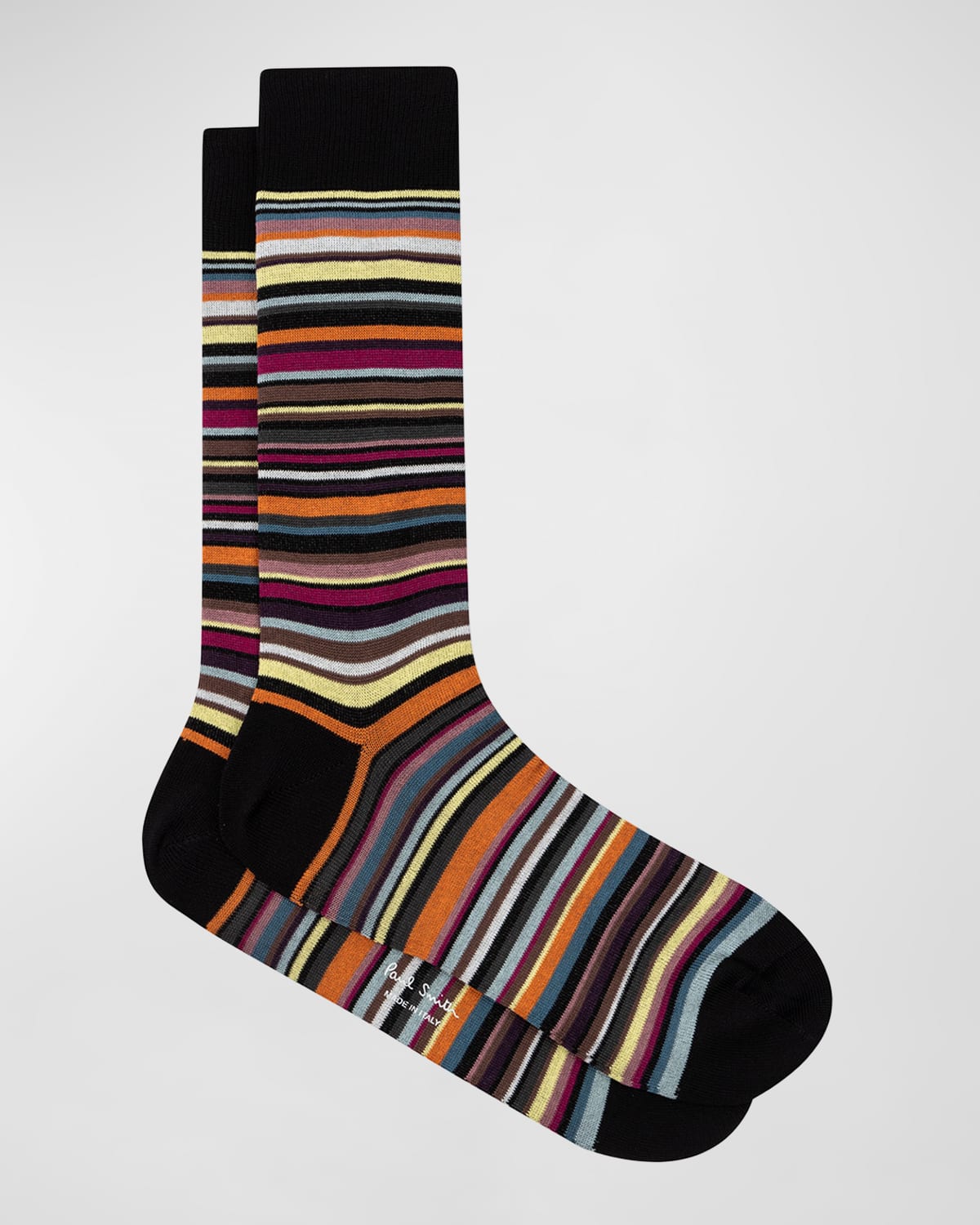 Shop Paul Smith Men's Farley Striped Socks In Black