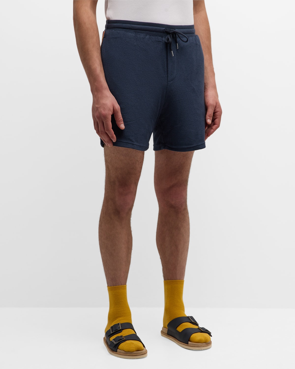 Paul Smith Men's Toweling Side-stripe Shorts In Navy