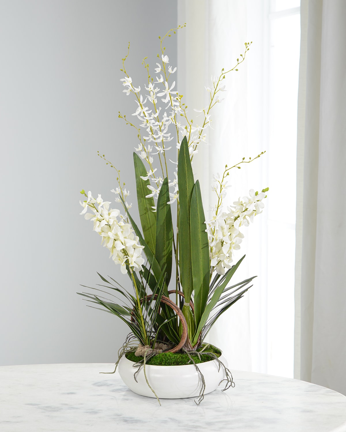 Shop John-richard Collection Porcelain Orchids Floral Arrangement In White