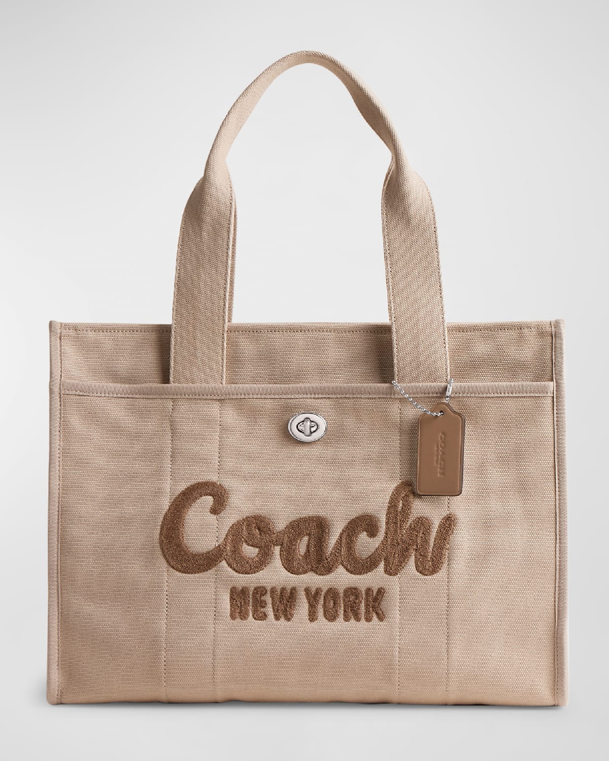 COACH Logo-embroidered Detachable-strap Small Canvas Tote Bag in