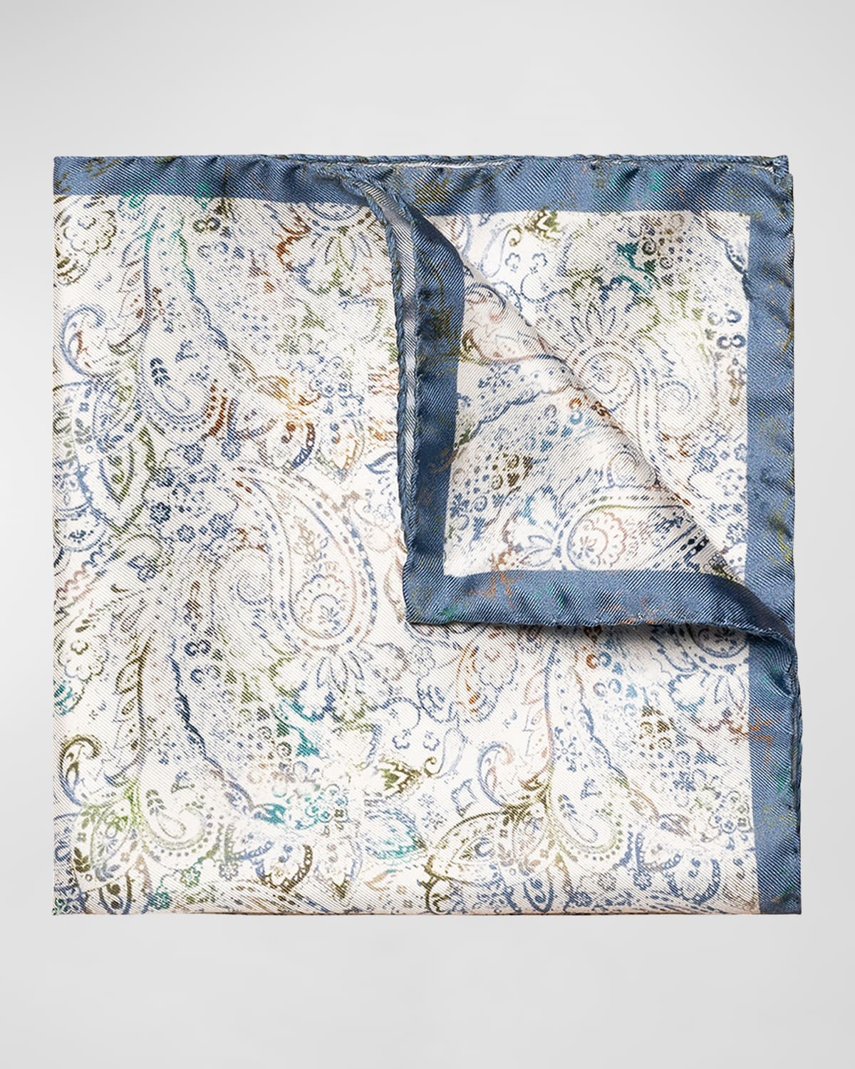 Men's Paisley-Print Silk Pocket Square