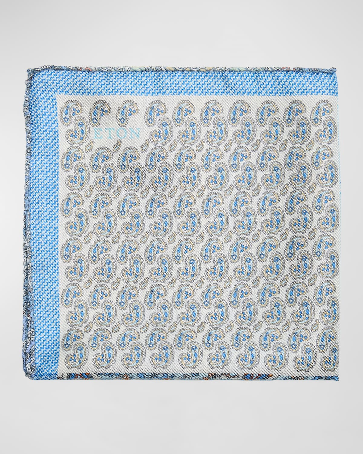 Men's Paisley-Print Tussah Silk Pocket Square