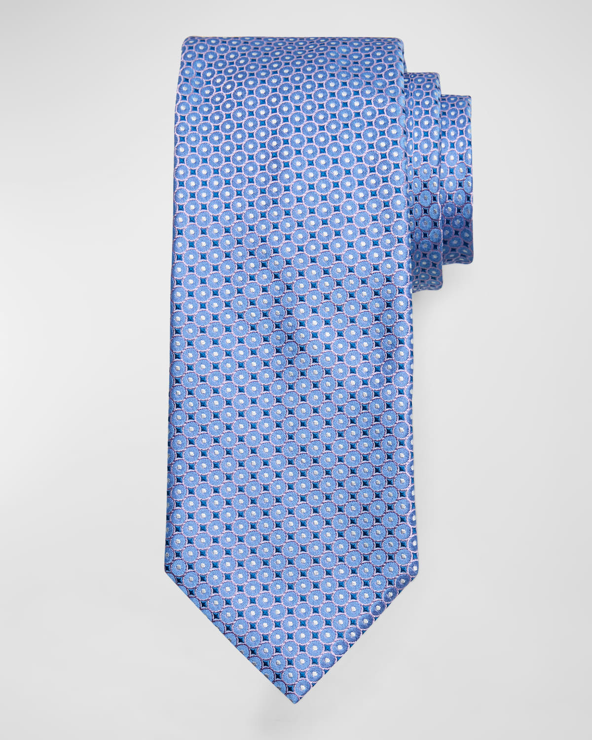 Shop Eton Men's Geometric Woven Silk Tie In Pastel Purple