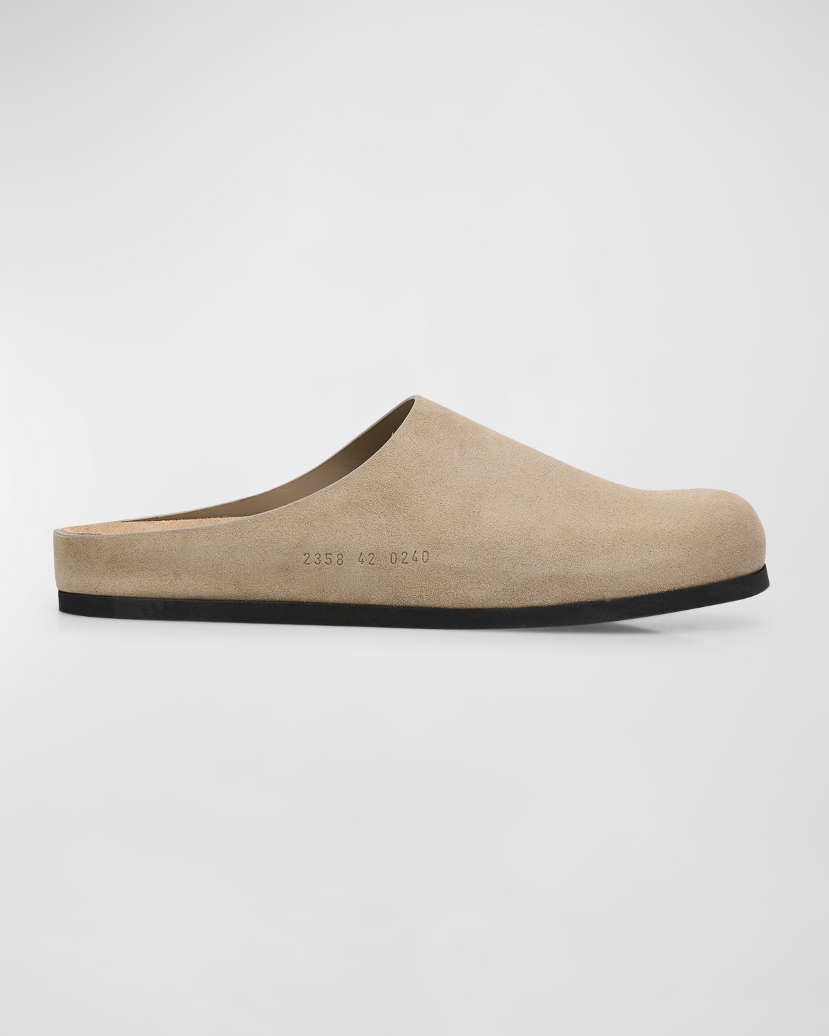 Shop Common Projects Men's Suede Clogs In Taupe