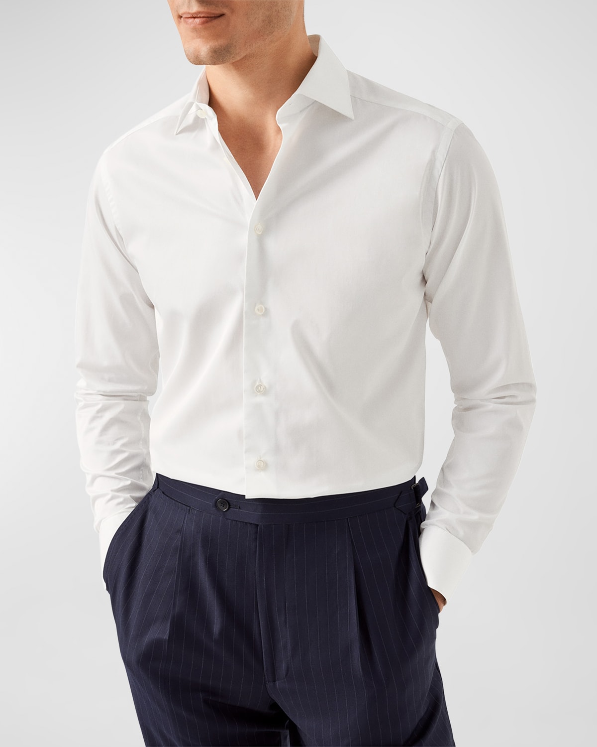 Shop Eton Men's Slim Fit Elevated Poplin Dress Shirt In White