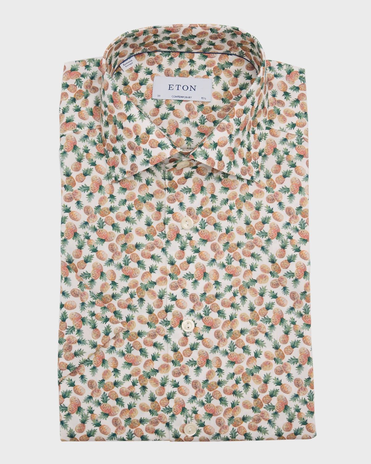 Eton Men's Pineapple-print Short-sleeve Shirt In Orange