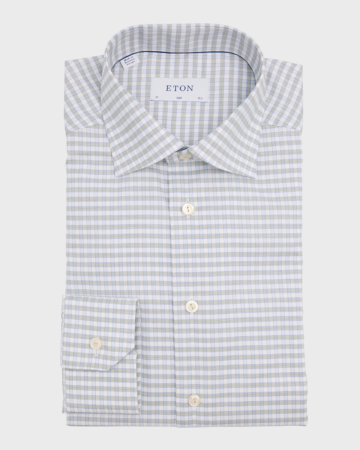 Shop Eton Men's Slim Fit Check Shirt In Blue