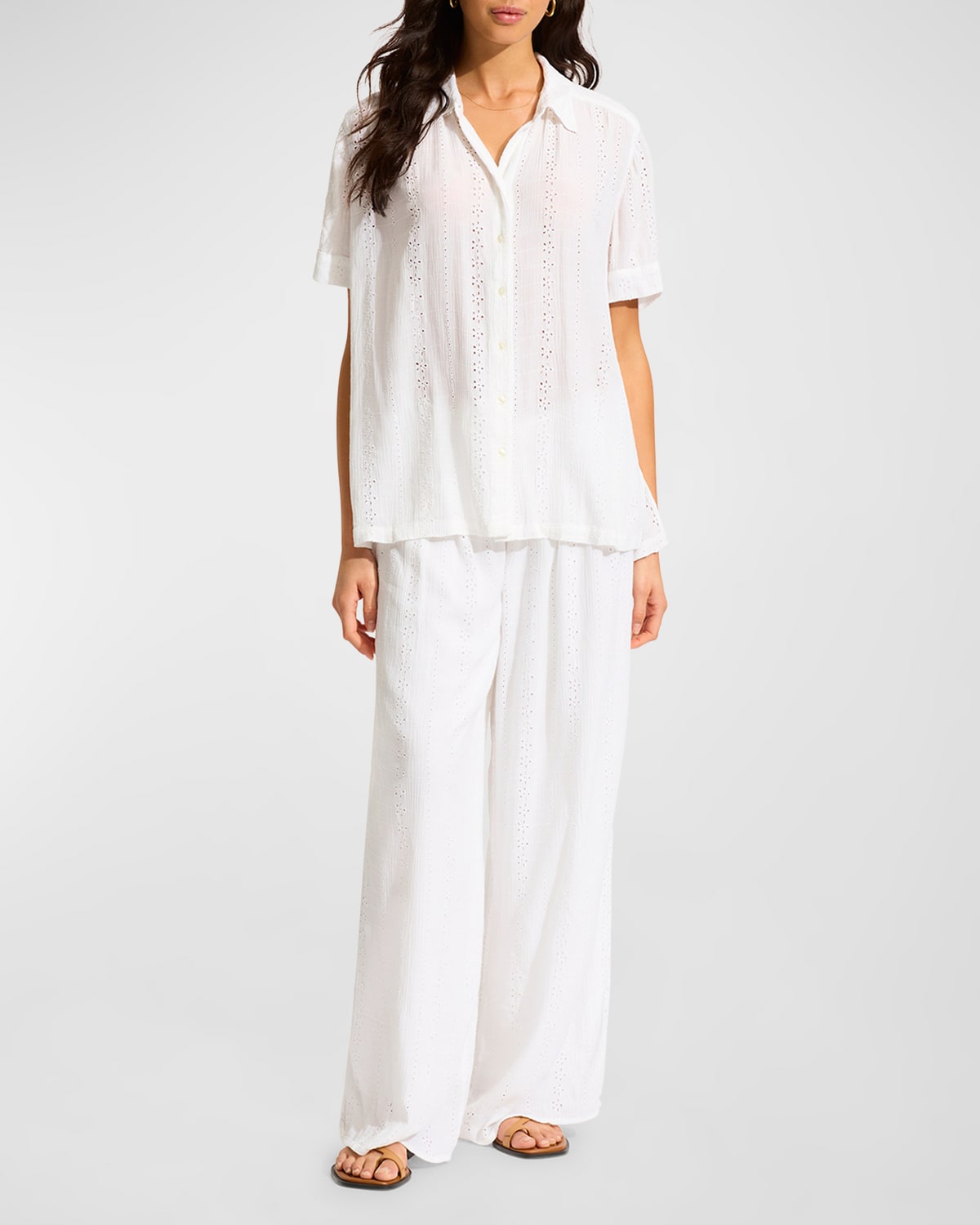 Seafolly Broderie Drawstring Pants In White