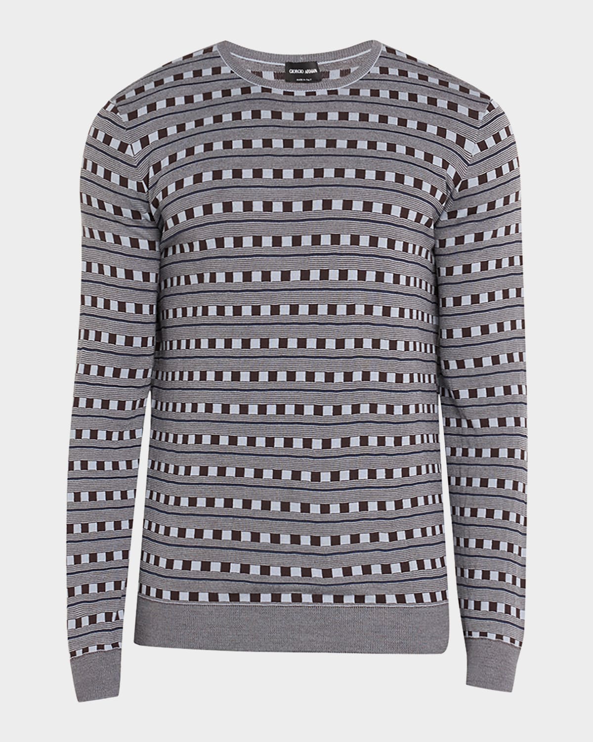 Men's Wool Geometric Crewneck Sweater
