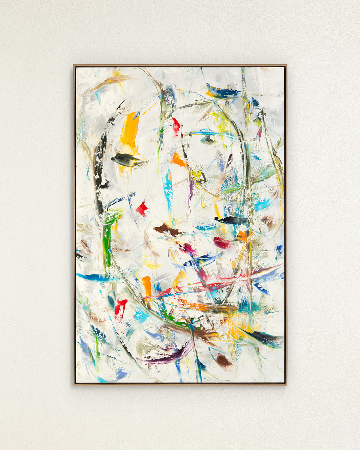 John-richard Collection Beneath The Mask Original Painting By Jinlu In Multi