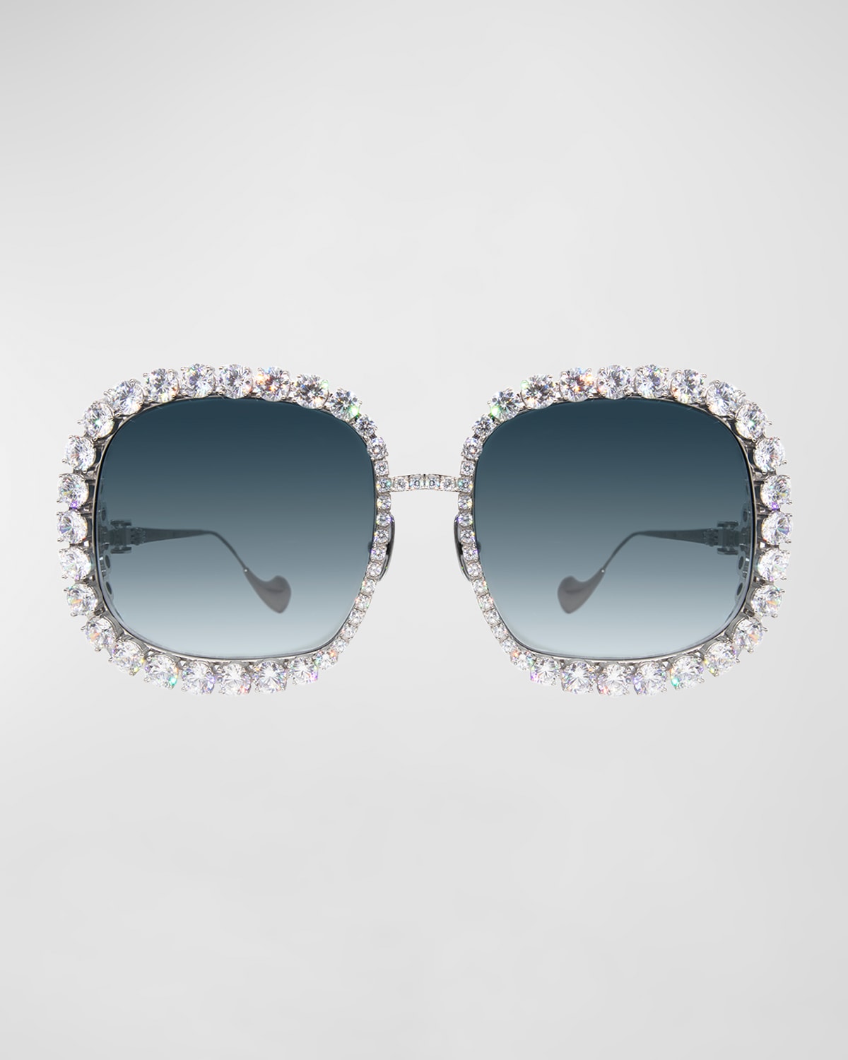 Shop Anna-karin Karlsson Starry Sky Mixed-media Square Sunglasses In Ice Crystal