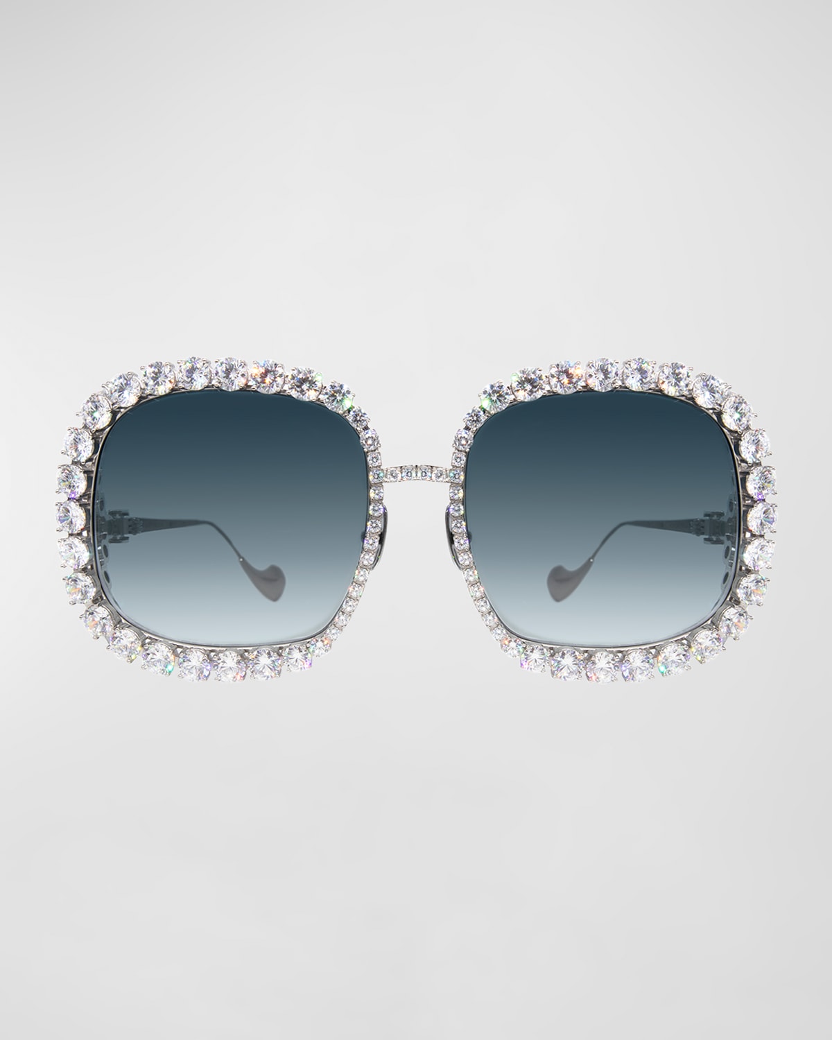 Shop Anna-karin Karlsson Starry Sky Mixed-media Square Sunglasses In Ice Crystal