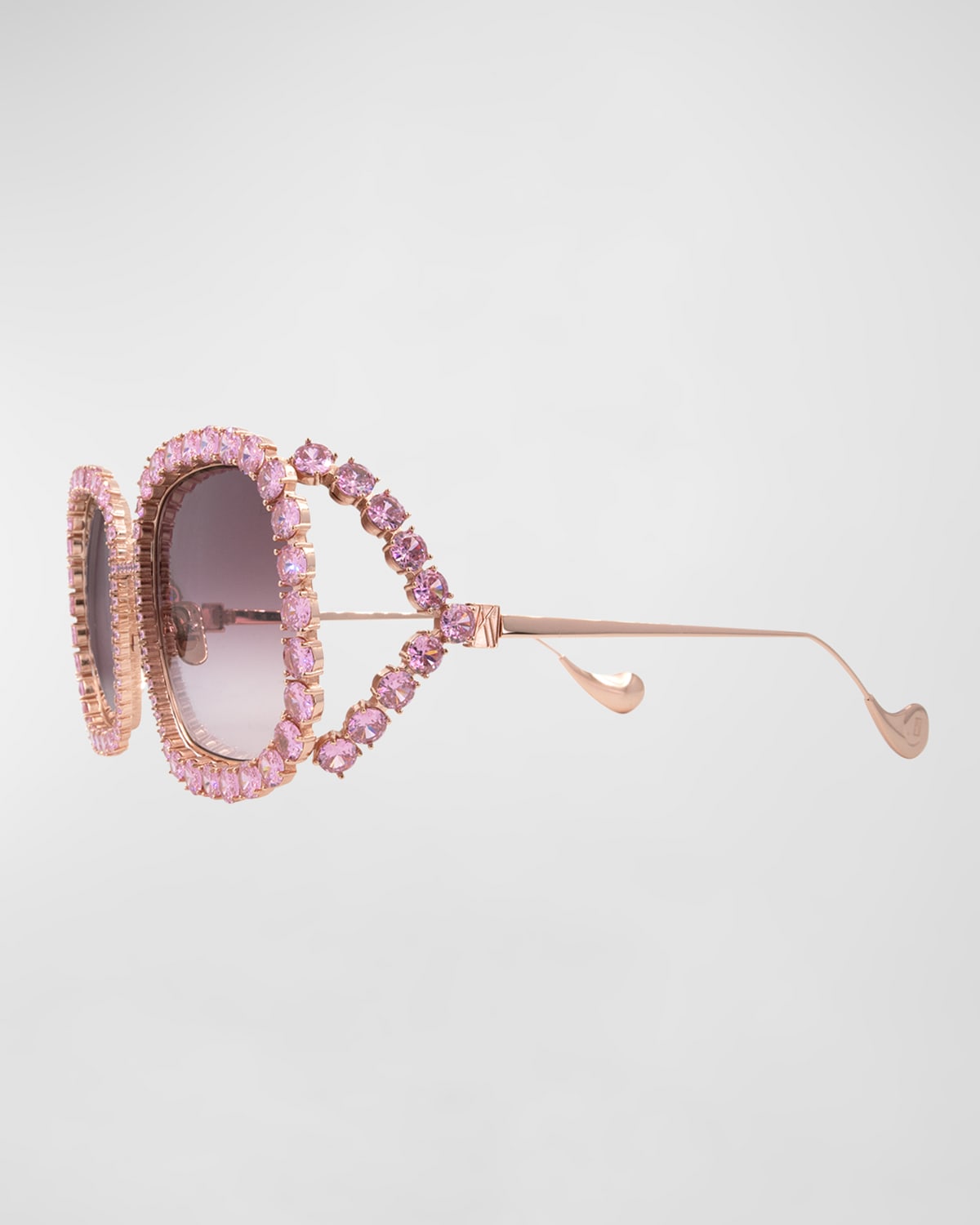 Anna-karin Karlsson Starry Sky Rose Gold Mixed-media Square Sunglasses In Pink