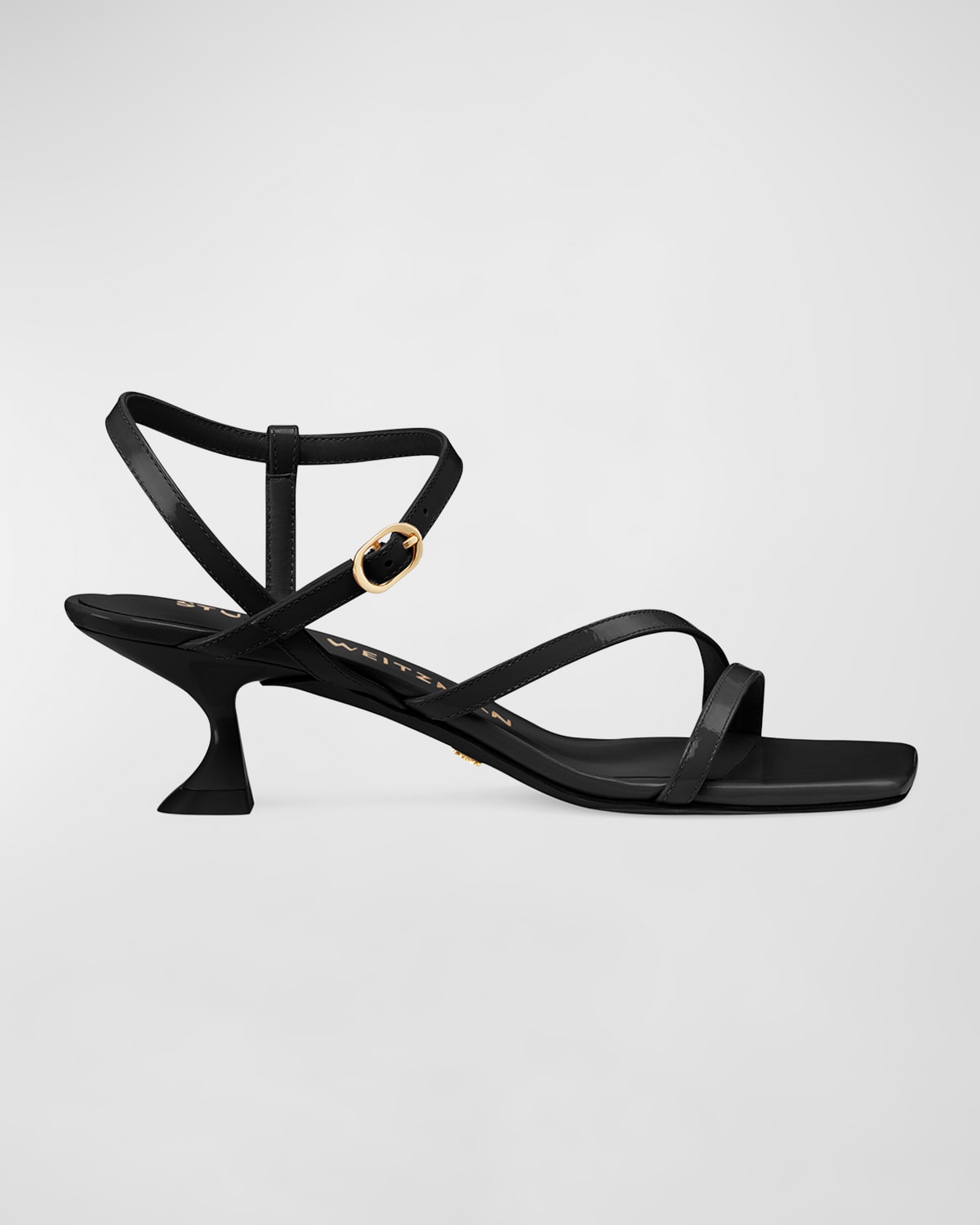 Stuart Weitzman Women's Oasis 50mm Patent Leather Sandals In Black