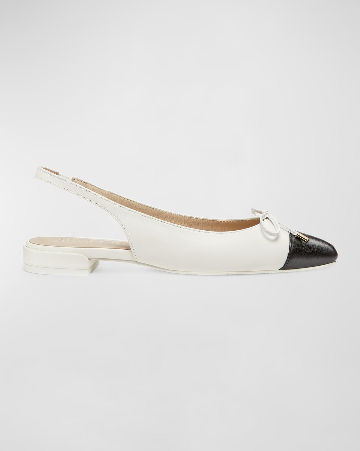 Stuart Weitzman Sleek Leather Slingback Pumps In Neutral