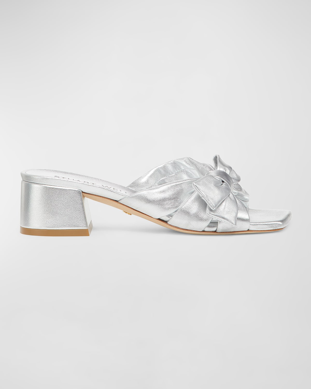 Stuart Weitzman Sofia Bow Sandal In Silver