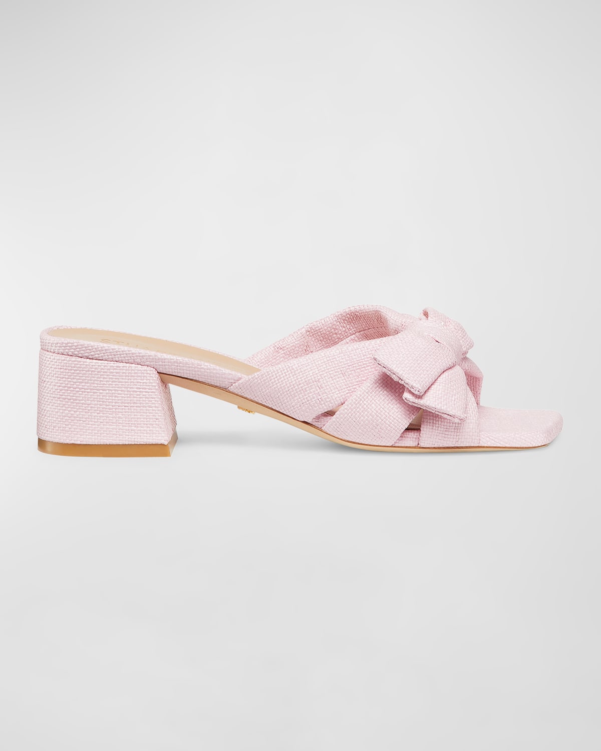 Stuart Weitzman Sofia Cotton Bow Mule Sandals In Ballet