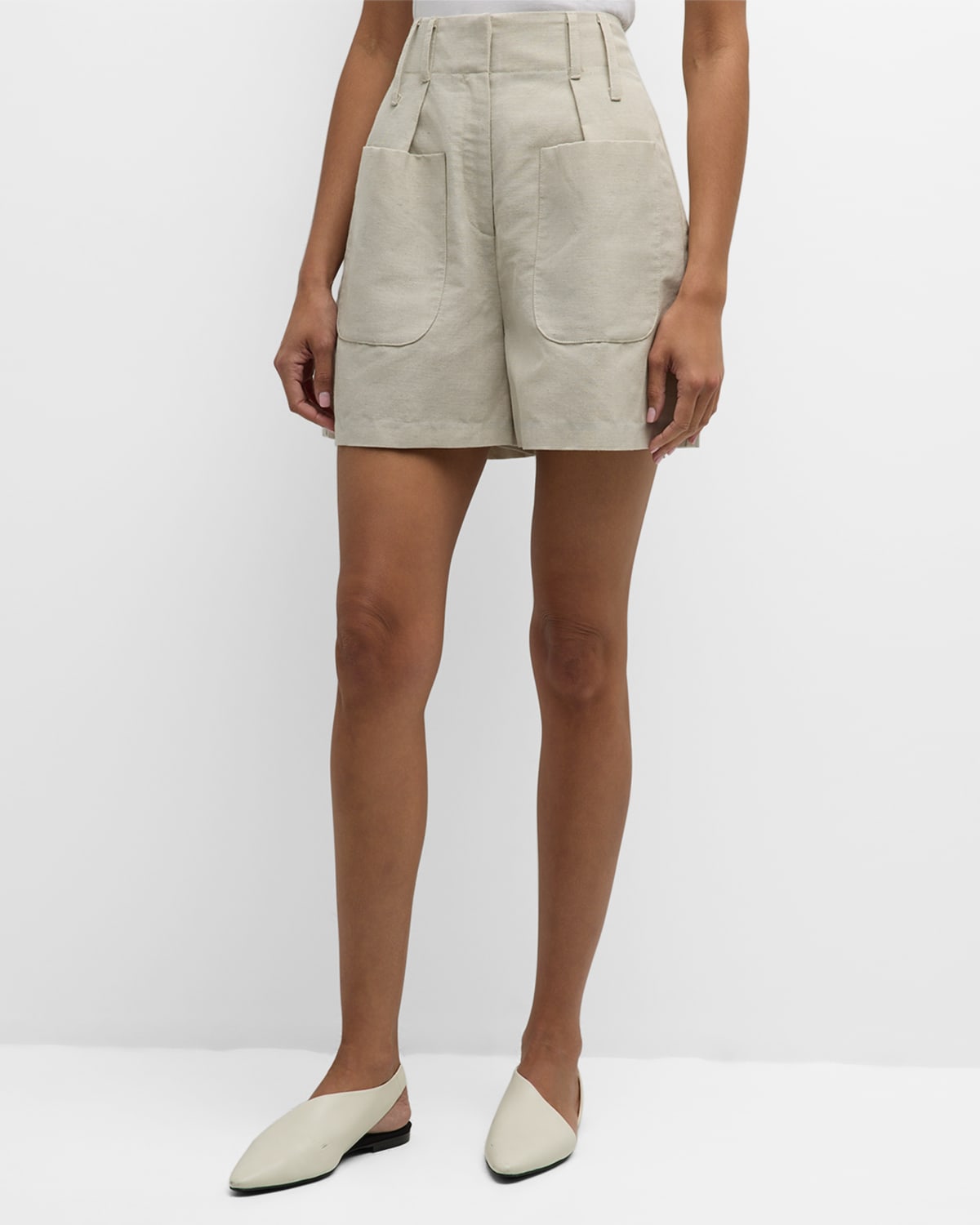 Shop Co Wool-blend Cargo Shorts In Clay