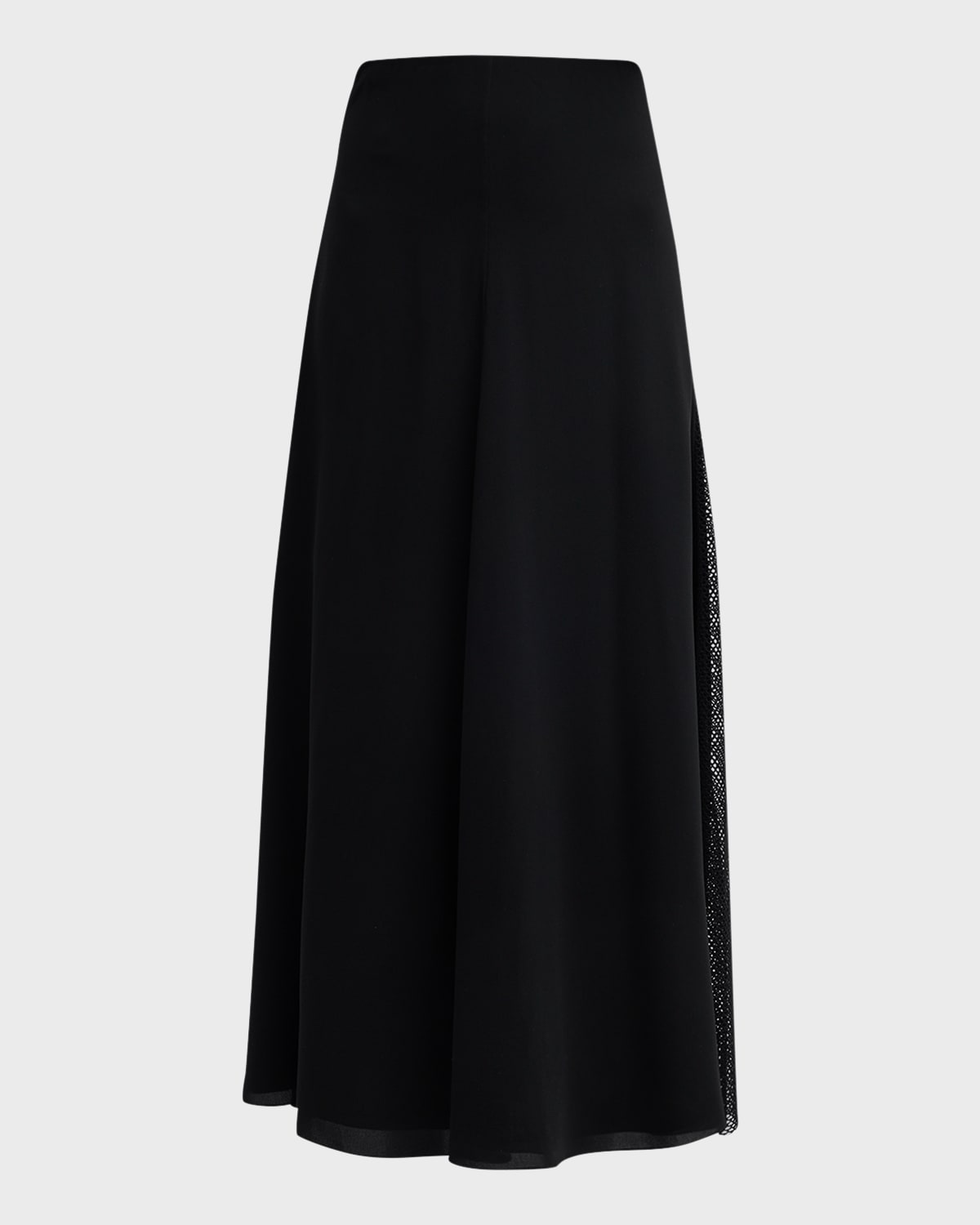 Shop Chloé X Atelier Jolie Mesh Godet A-line Maxi Skirt In Black