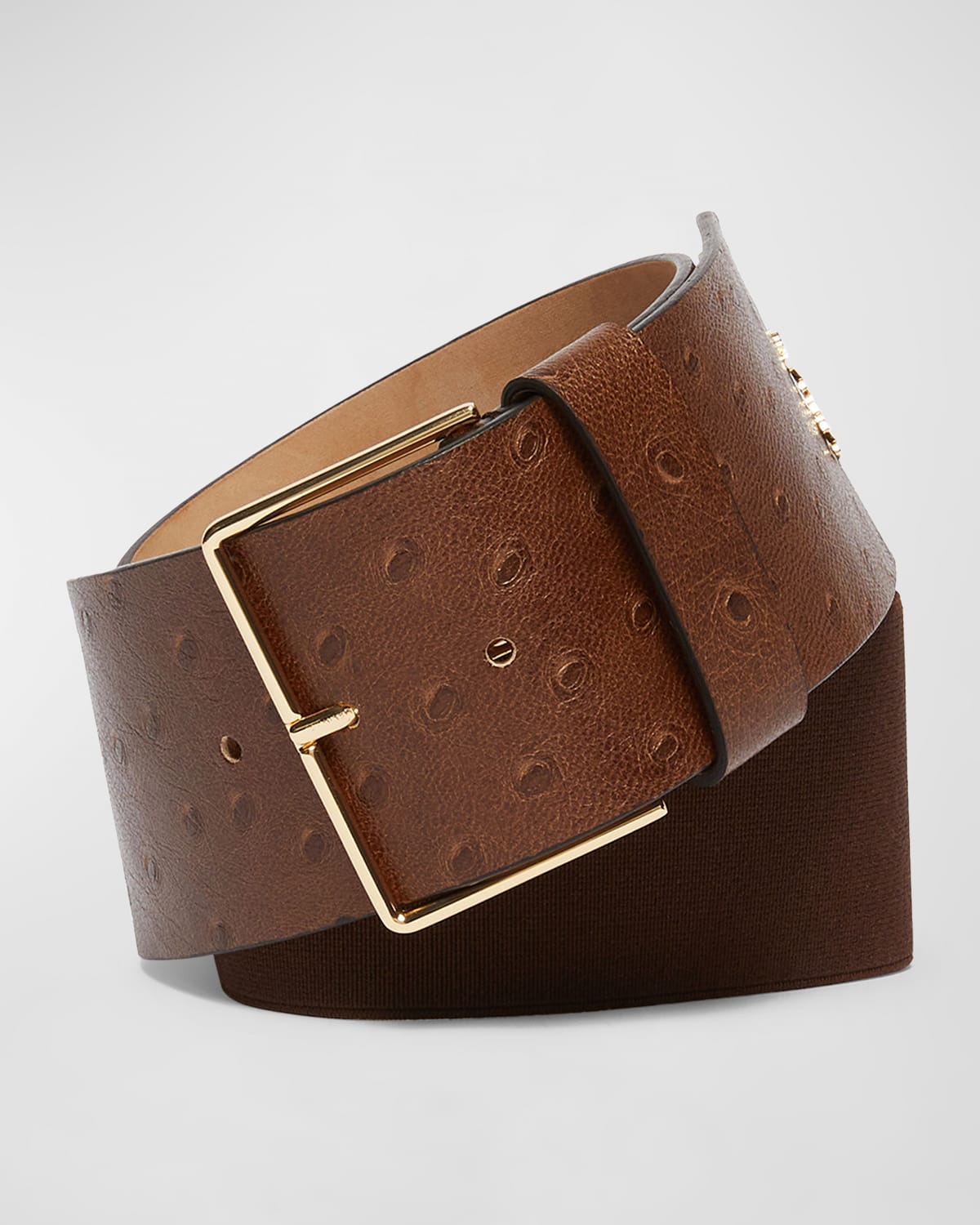 Max Mara Wide Leather Belt In Brown