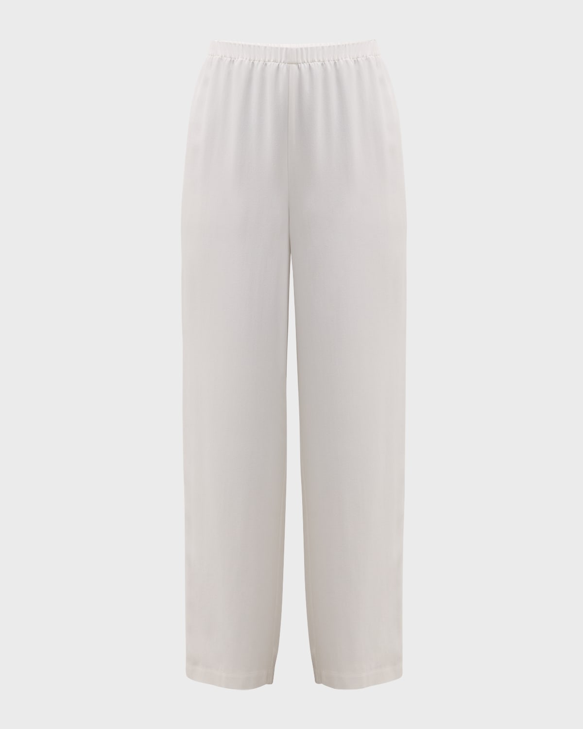 Eileen Fisher Cropped Straight-leg Stretch Crepe Pants In Black