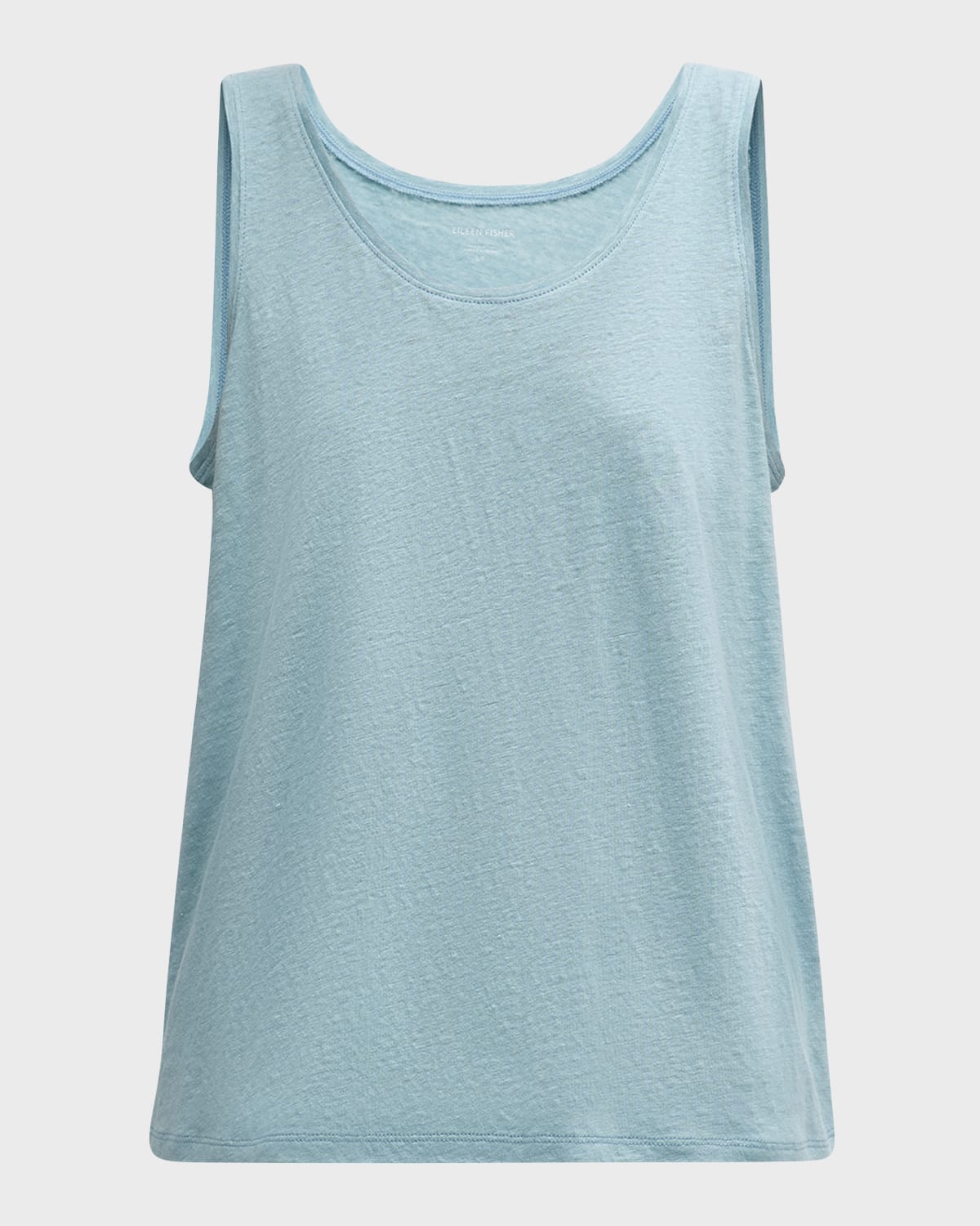 Eileen Fisher Scoop-neck Linen Jersey Tank In Seafoam