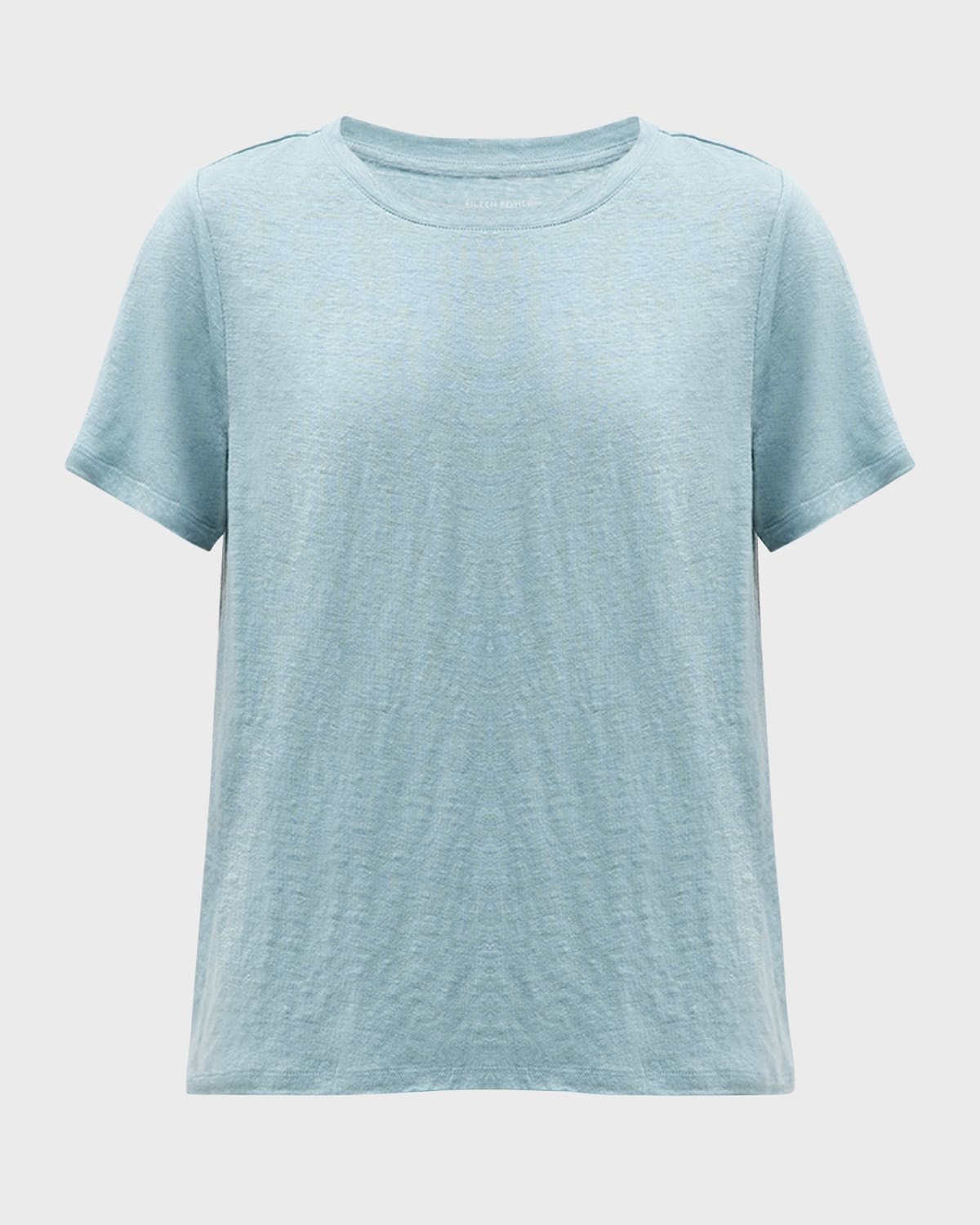 Eileen Fisher Short-sleeve Crewneck Organic Linen Jersey Tee In Seafoam