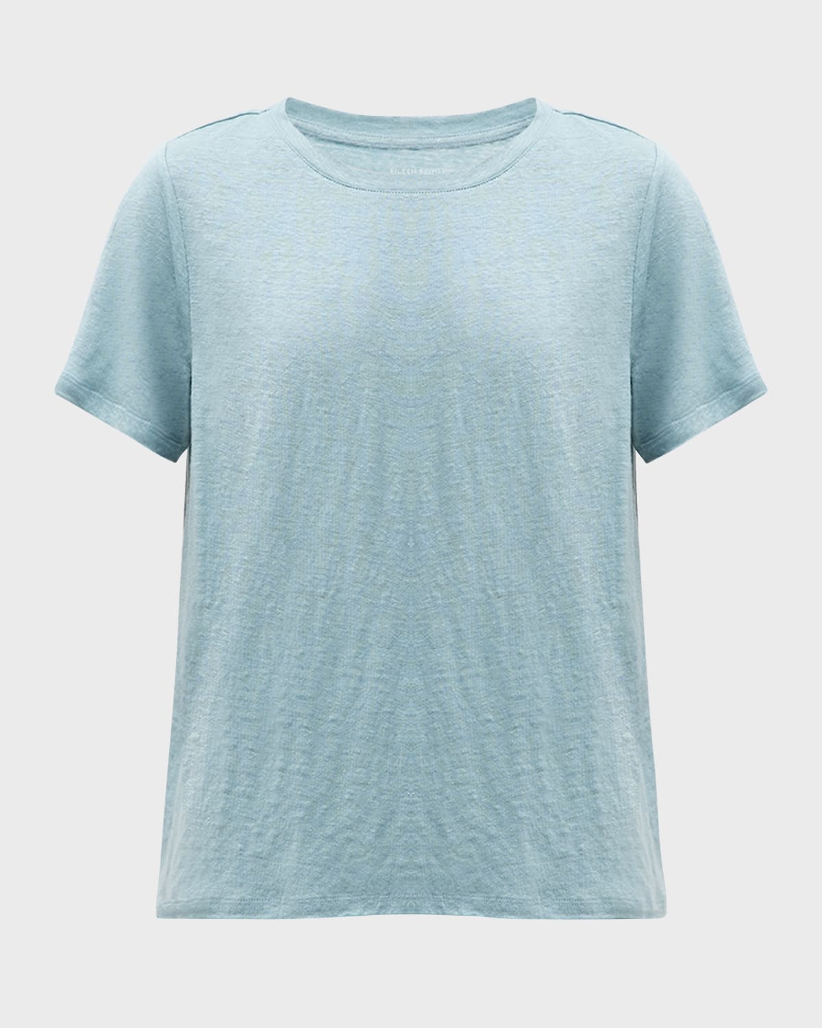 EILEEN FISHER SHORT-SLEEVE CREWNECK ORGANIC LINEN JERSEY TEE