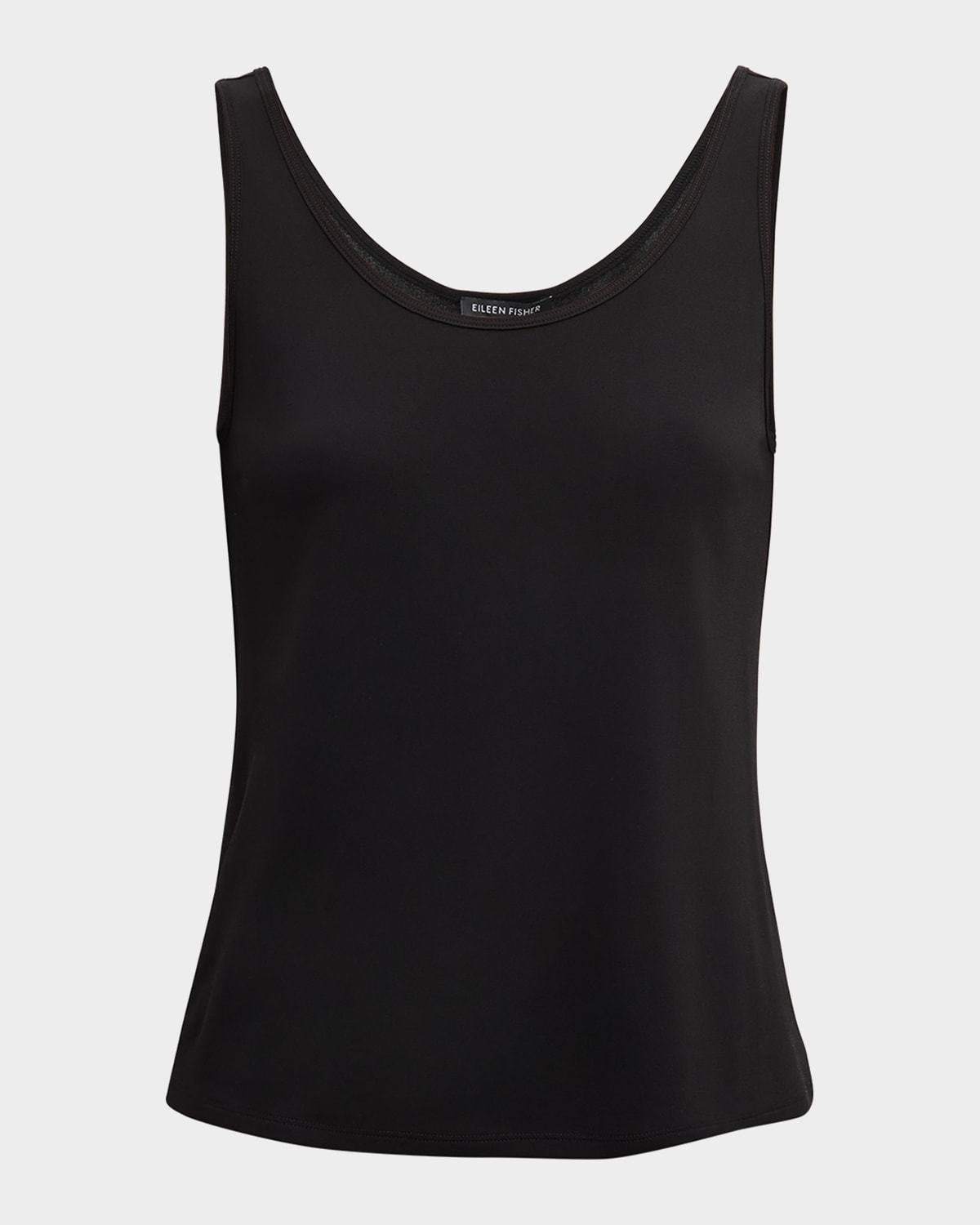 Eileen Fisher Scoop-neck Silk Jersey Tank In Black