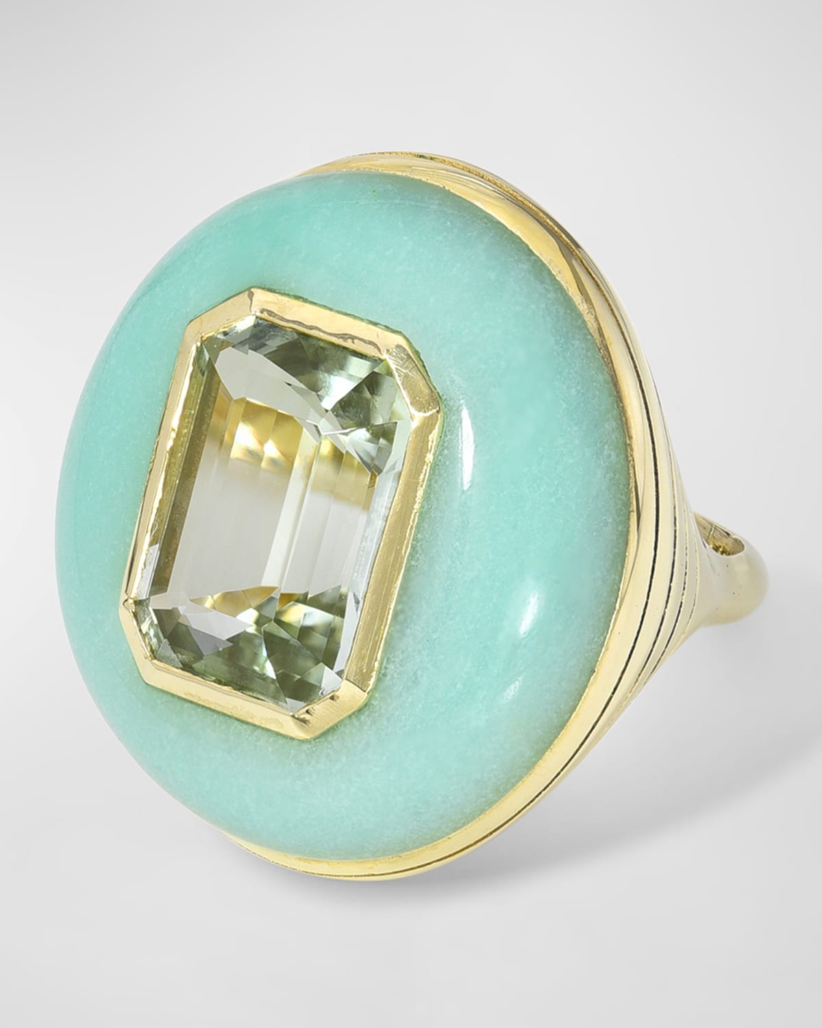 One-Of-A-Kind Tourmaline & Chrysoprase Lollipop Ring, Size 5