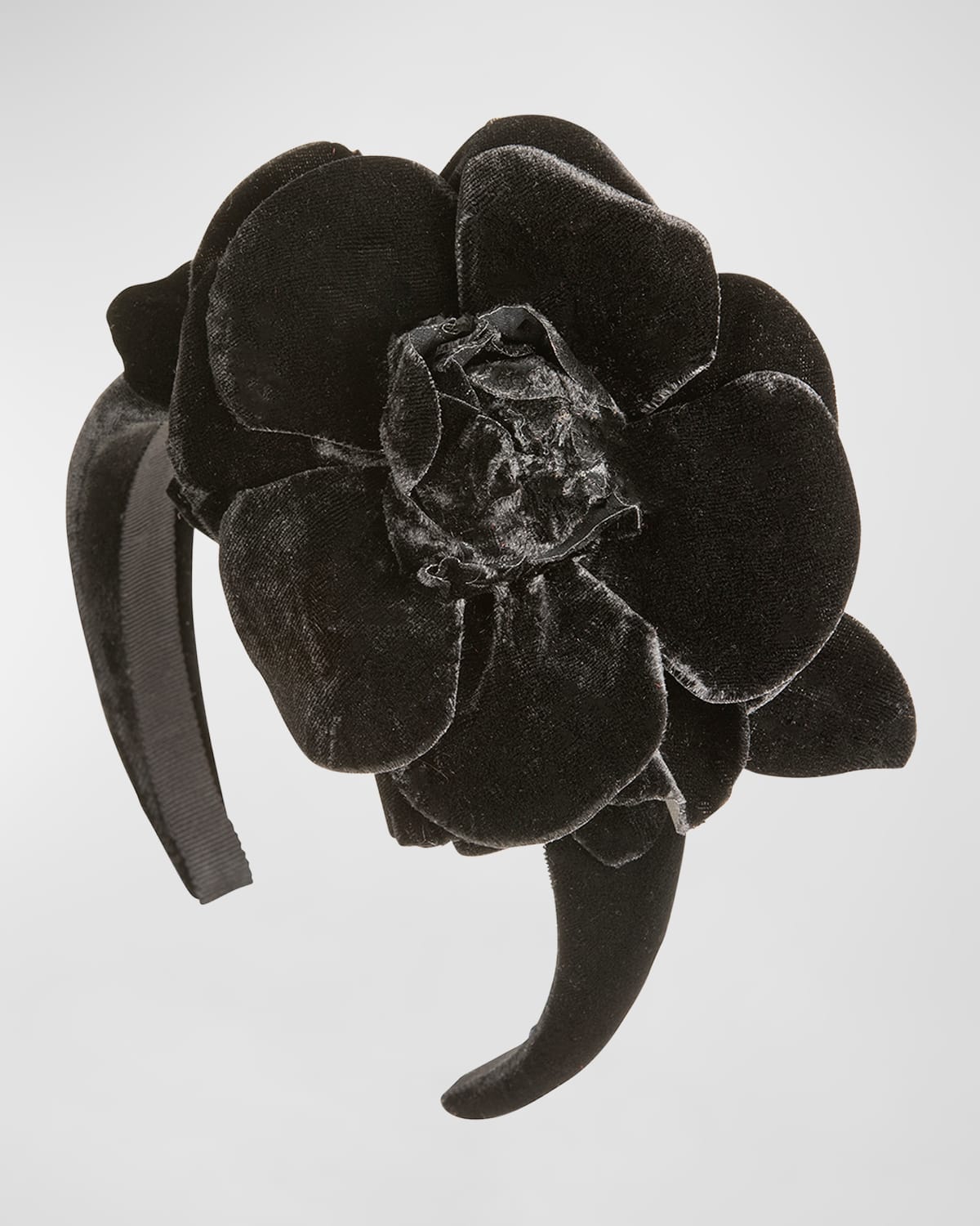 Jennifer Behr Kindra Floral Velvet Headband In Black