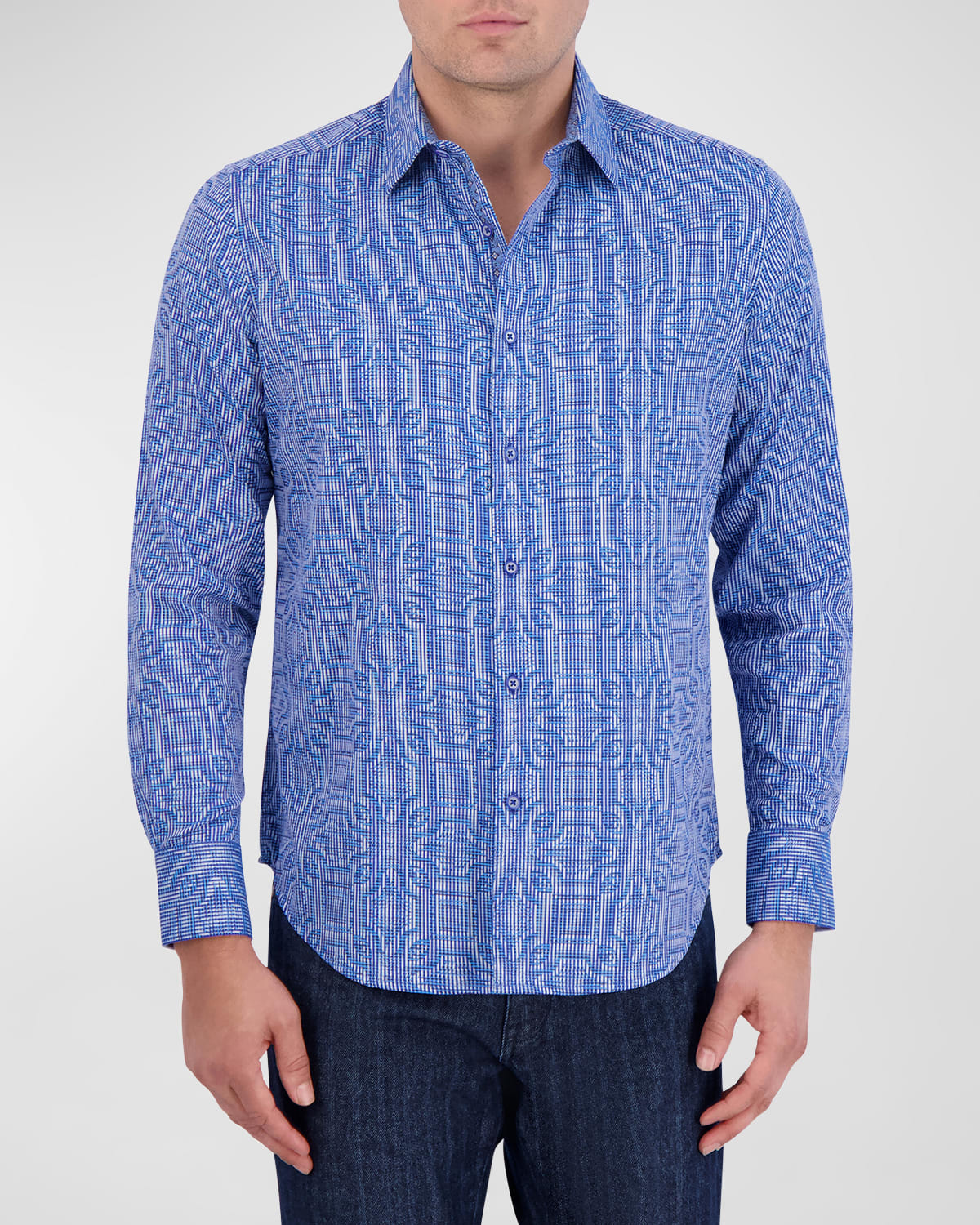 Shop Robert Graham Men's Voyage Patterned Sport Shirt In Blue