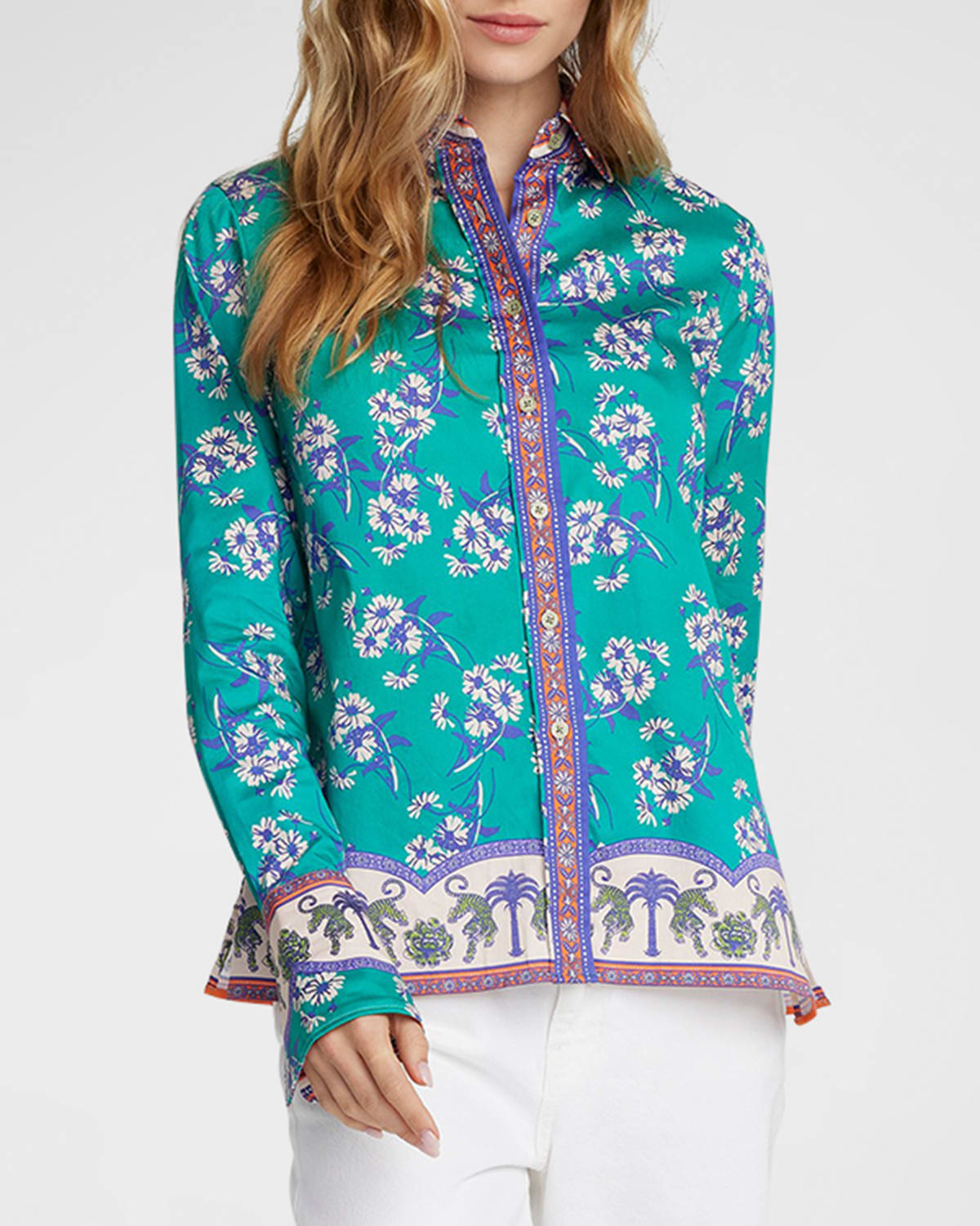 Priscilla Floral-Print Button-Down Shirt