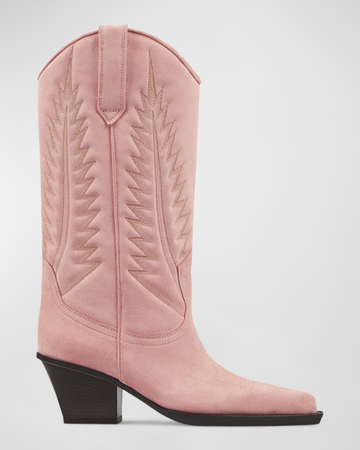Paris Texas Rosario Embroidered Suede Western Boots In Pink