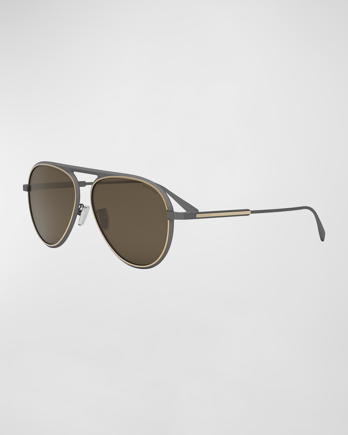 Shop Bvlgari Octo Pilot Sunglasses In Brown