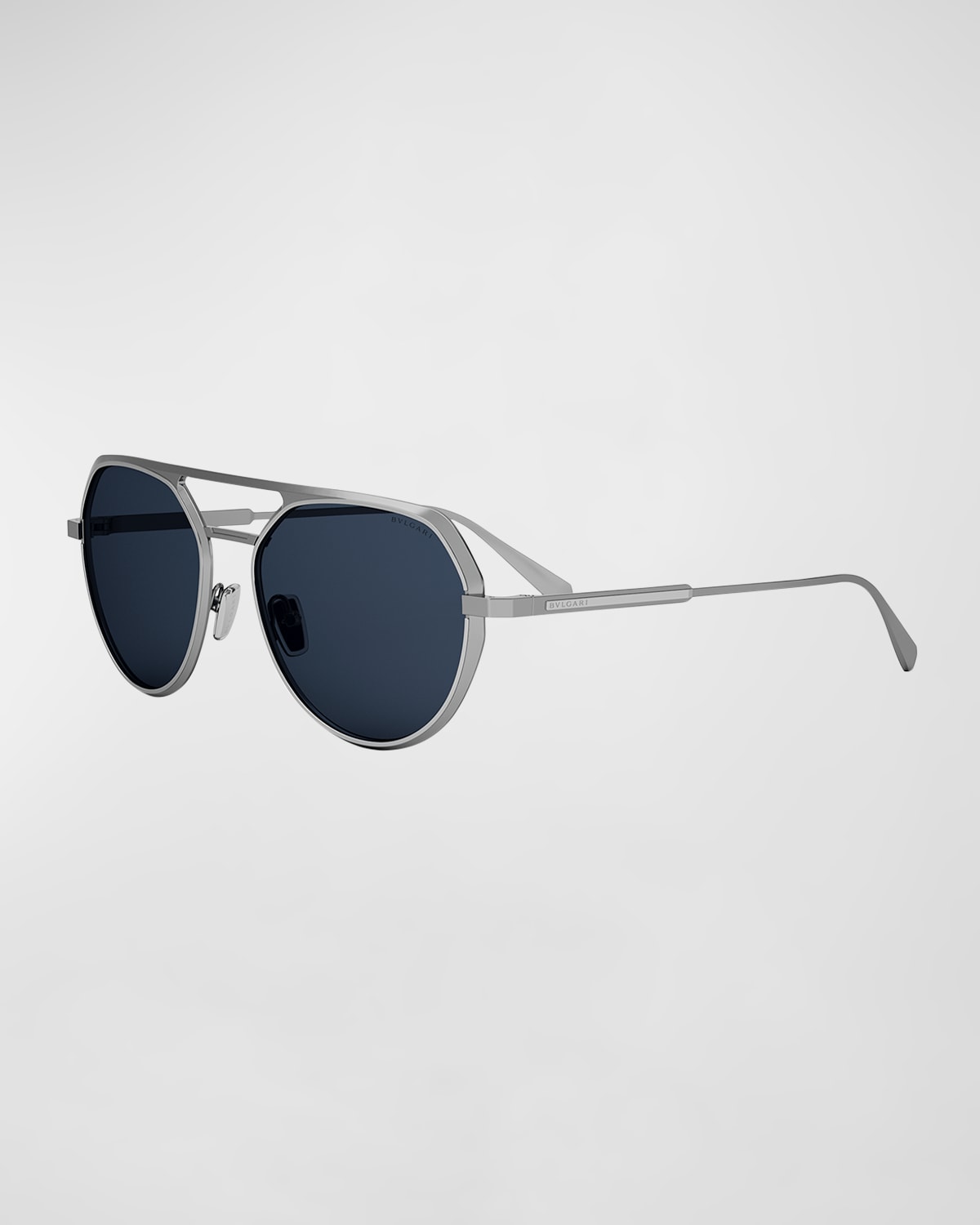Bvlgari Octo Geometric Sunglasses In Matte Palladium /