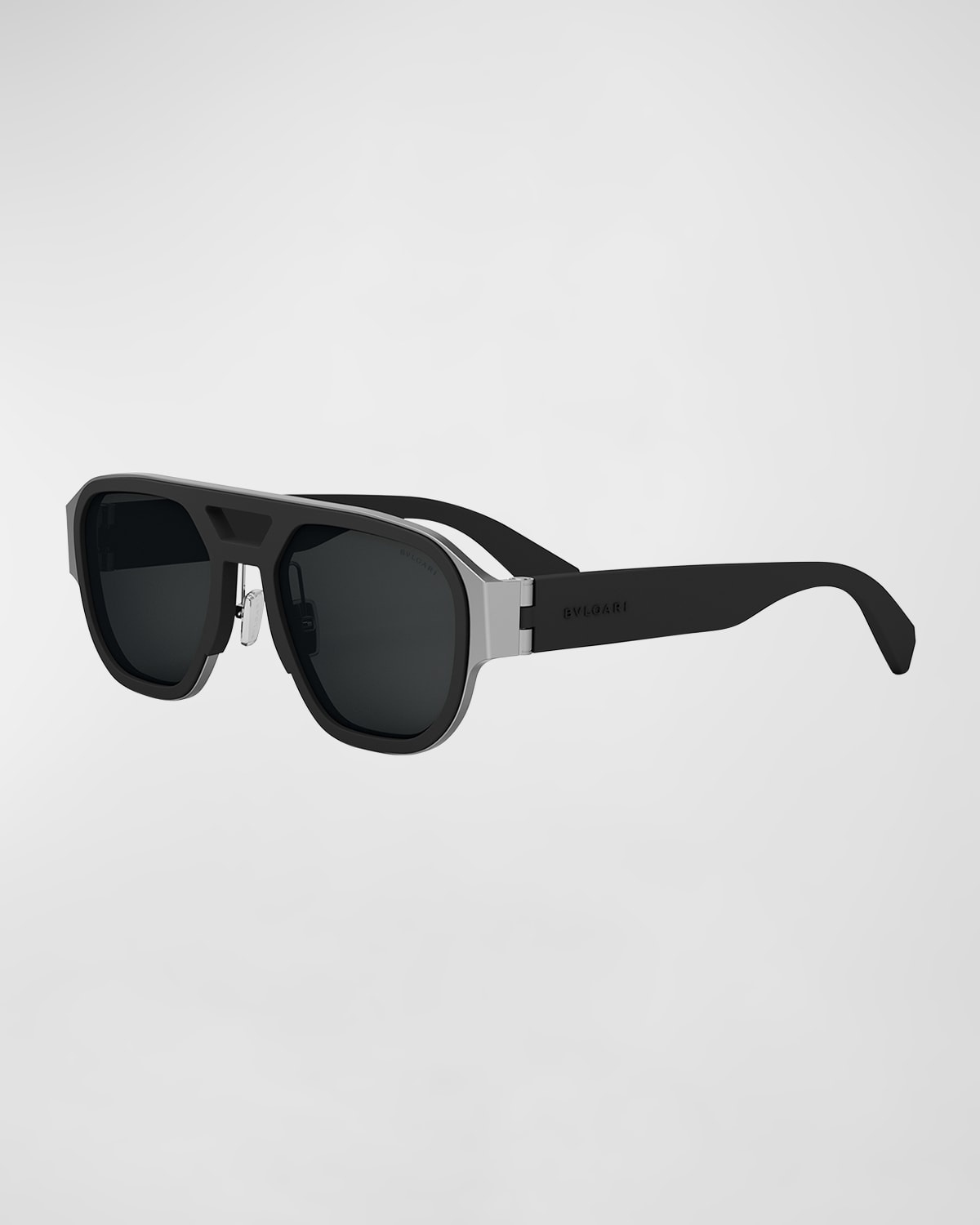 Shop Bvlgari Aluminum Pilot Sunglasses In Black