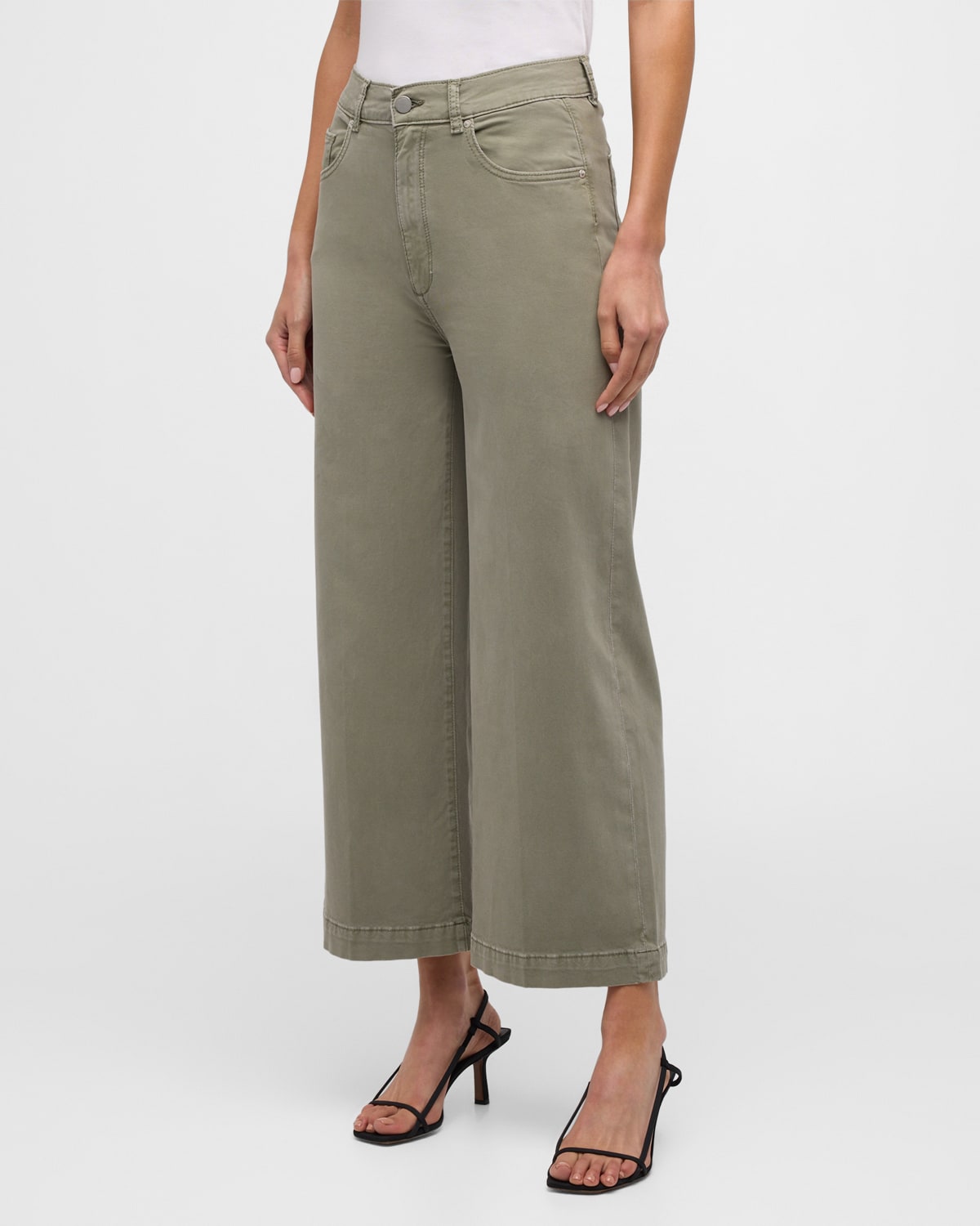 Hepburn Wide-Leg High Rise Vintage Crop Jeans