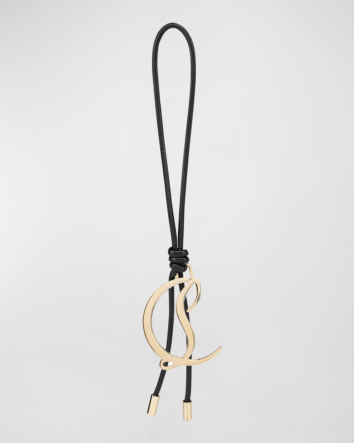 Shop Christian Louboutin Cl Logo Strings Bag Charm In Black/gold