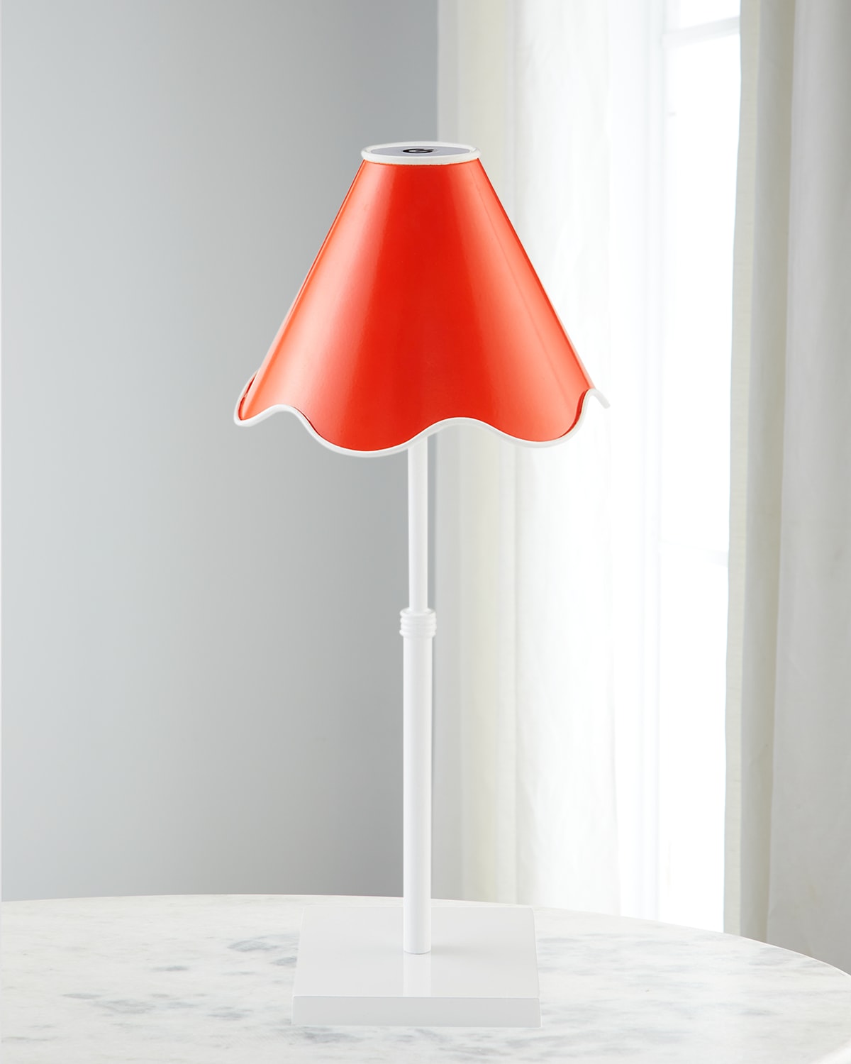 Shop Jonathan Adler Ripple Rechargeable Led Table Lamp In Orange