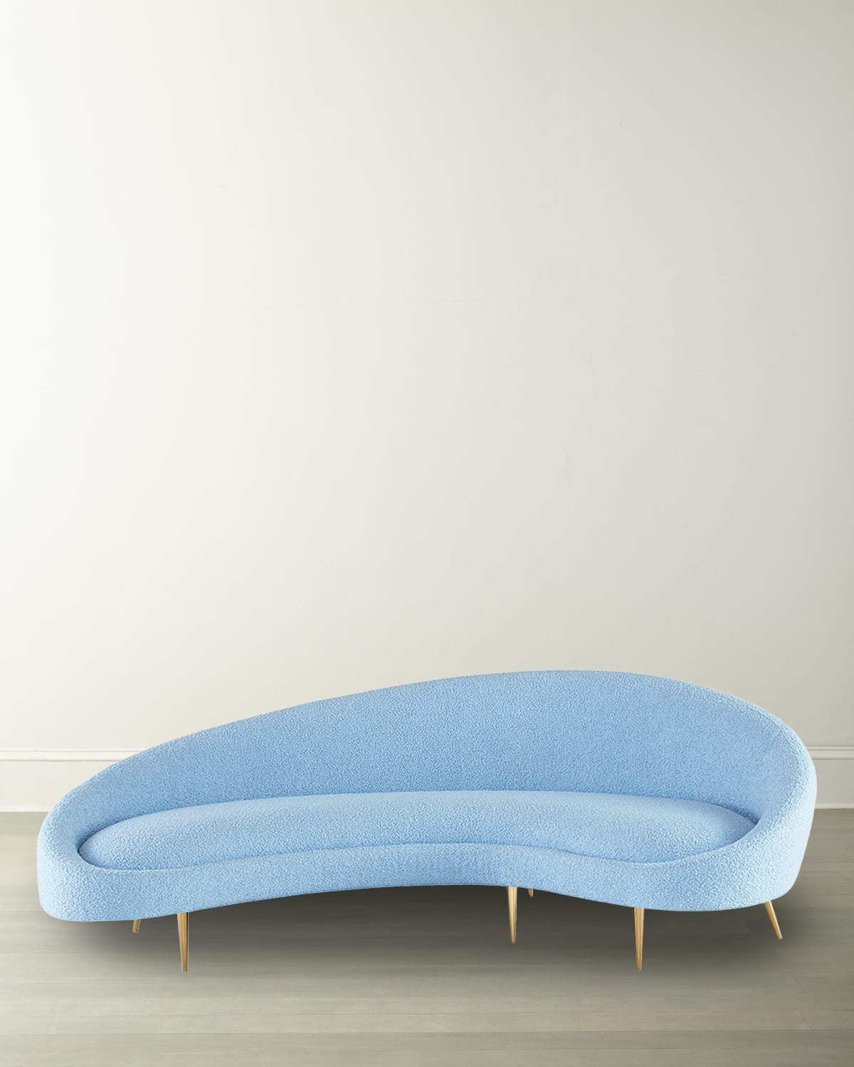 Jonathan Adler Ether Curved Sofa In Blue
